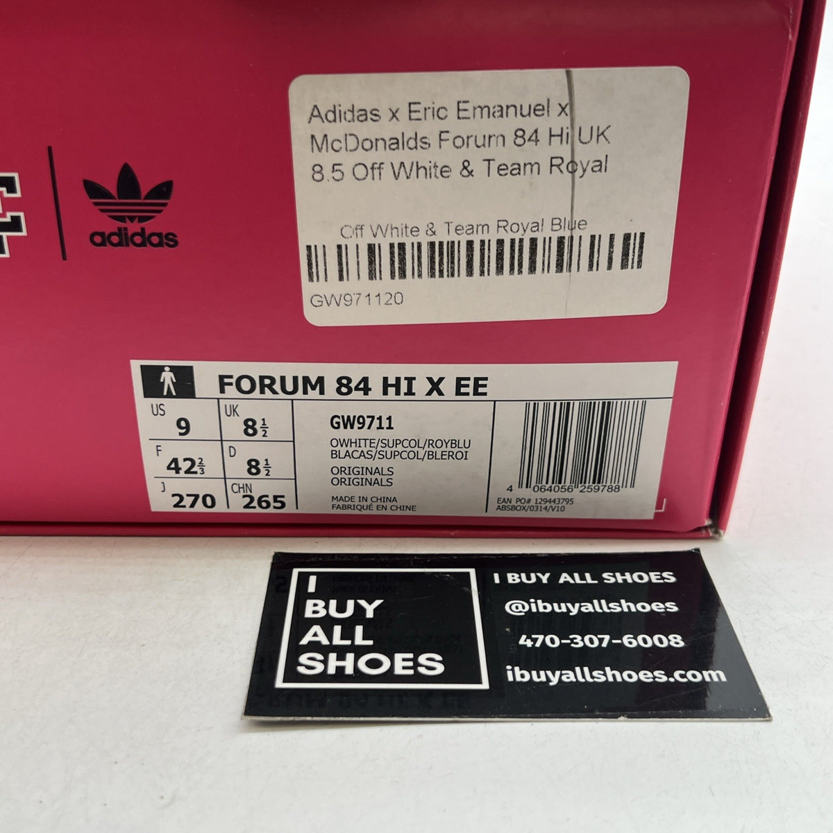 Size 9 - Adidas Eric Emanuel x Forum 84 High McDonald's All-American - Paper Bag