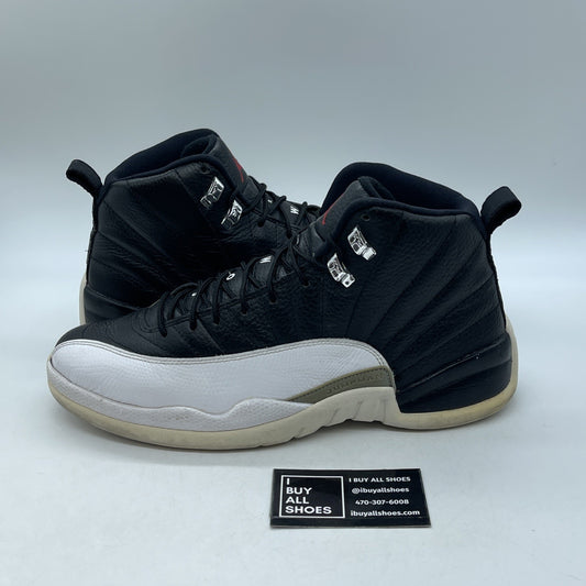 Size 11.5 - Air Jordan 12 Retro 2012 Playoff Black White Leather (130690-001)