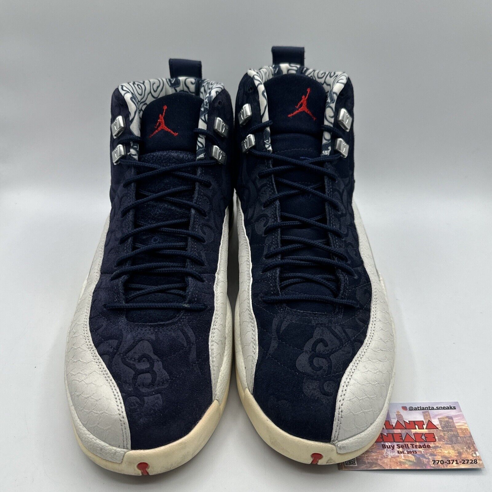 Size 13 - Jordan 12 Retro International Flight 2018 Blue Navy White Red Cream