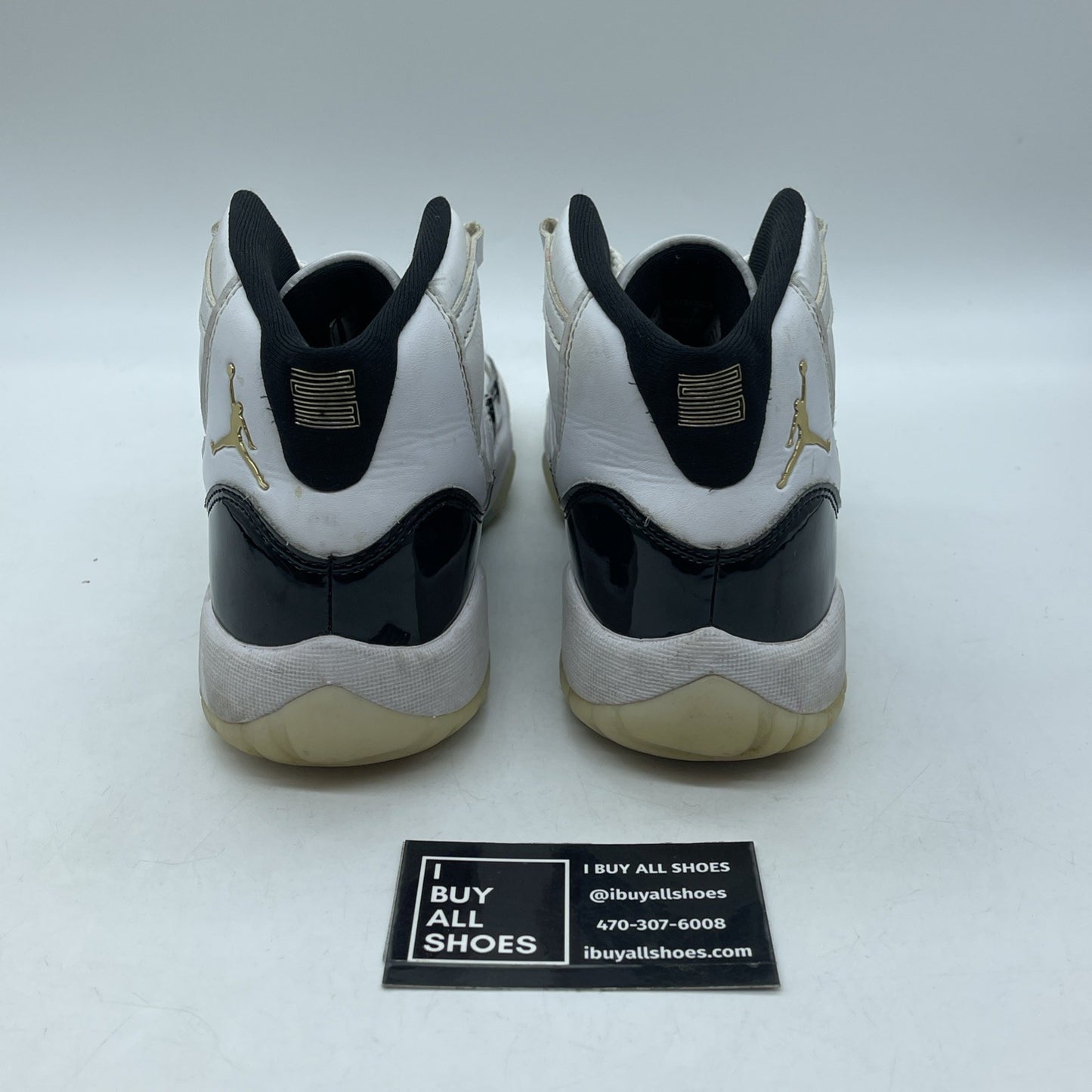 Size 7Y (GS) - Jordan 11 Retro Mid DMP White Black Leather (378038-170)