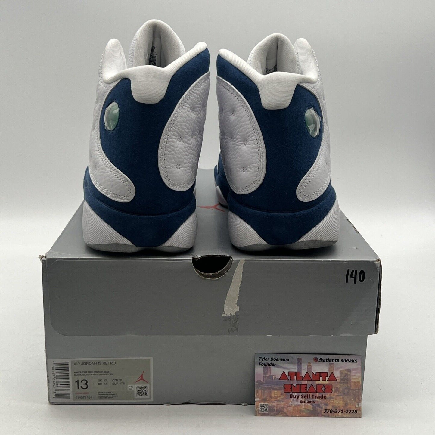 Size 13 - Jordan 13 Retro Mid French Blue White Grey Suede Leather (414571-164)