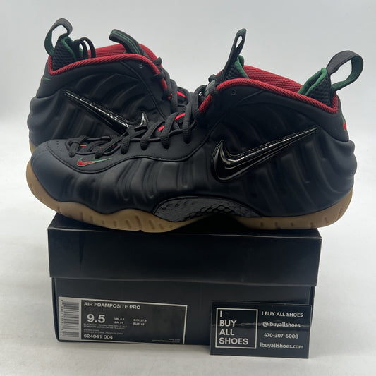 Size 9.5 - Nike Foamposite Pro Gucci - Black (624041-004)