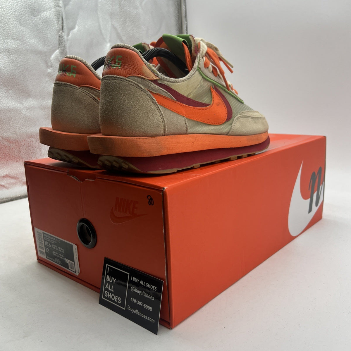 Size 10.5 - sacai x Clot x Nike LDWaffle Net Orange Blaze (DH1347-100)