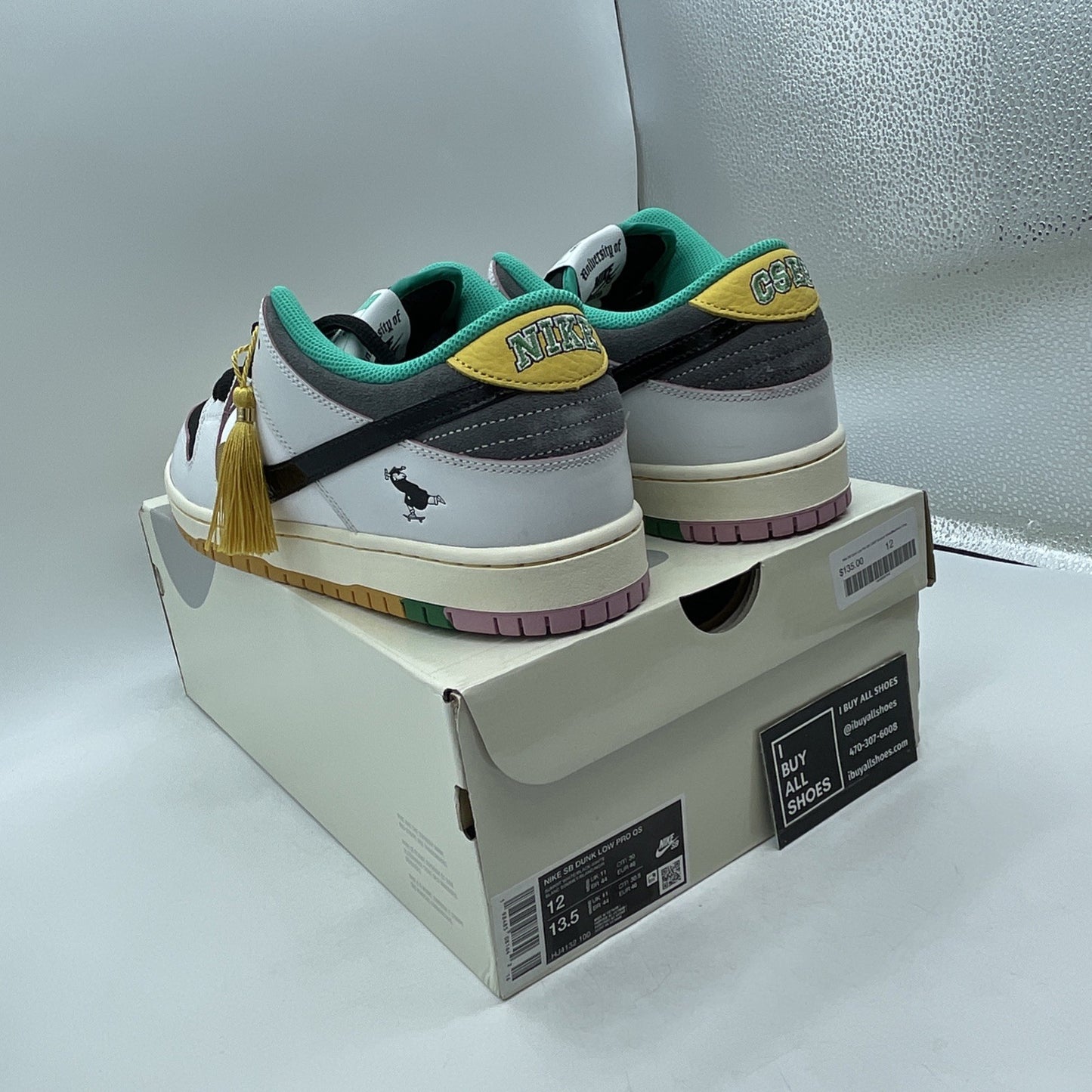 Size 12 - CSEF x Nike Dunk SB Low White Clear Emerald (HJ4132-100)