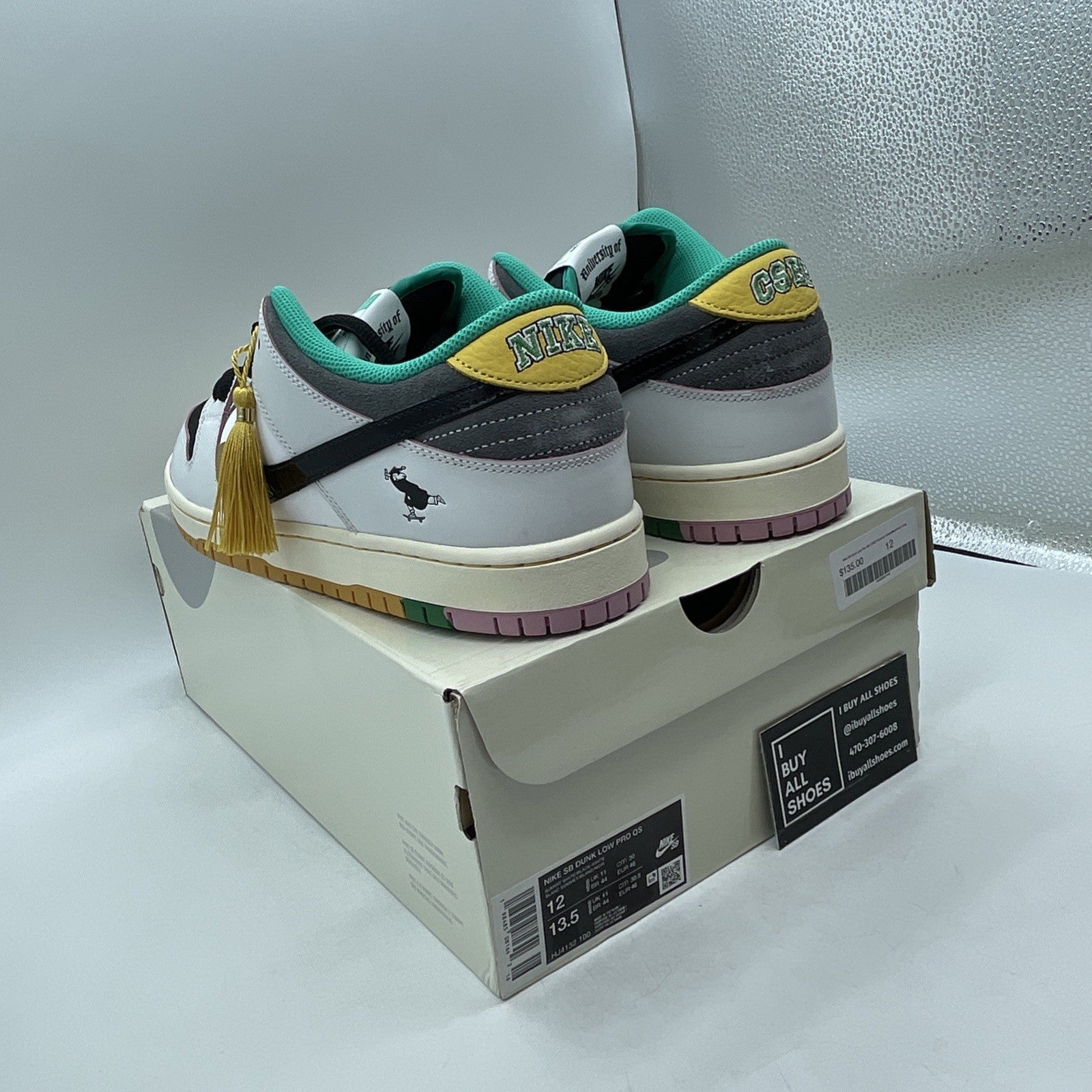 Size 12 - CSEF x Nike Dunk SB Low White Clear Emerald (HJ4132-100)