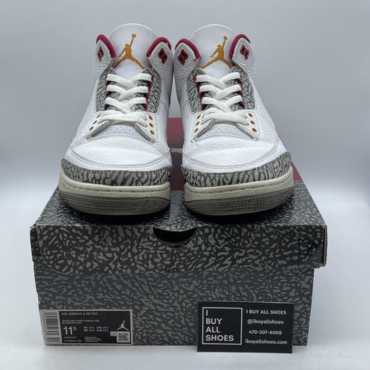 Size 11.5 - Jordan 3 Retro Mid Cardinal Red White Grey Leather (CT8532-126