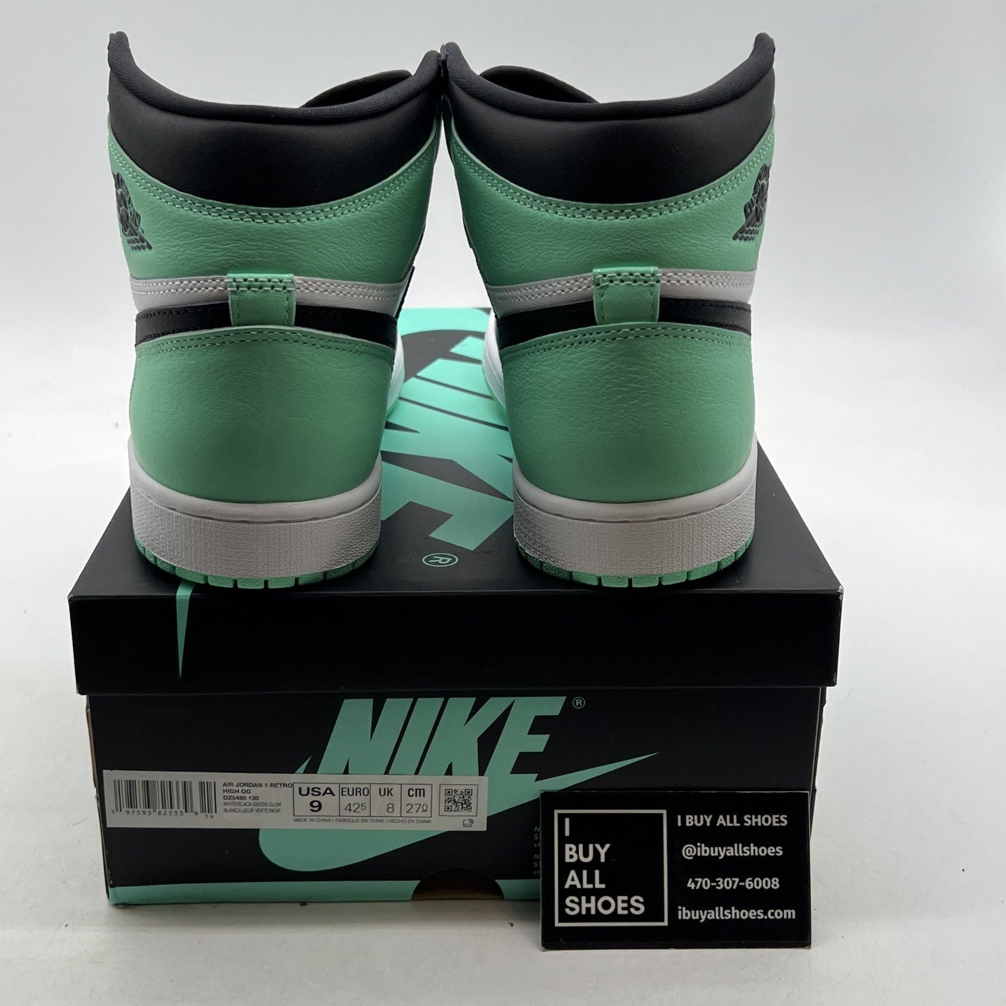 Size 9 - Air Jordan 1 Retro OG High Green Glow (DZ5485-130)