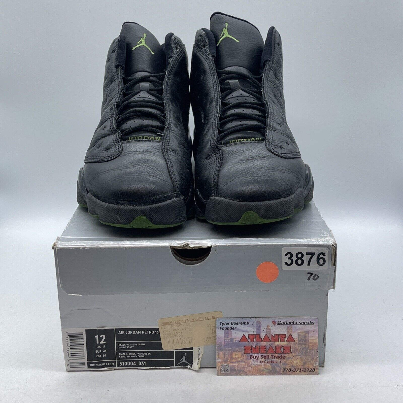 Size 12 - Air Jordan 13 Retro 2005 Altitude Black Leather (310004-031)