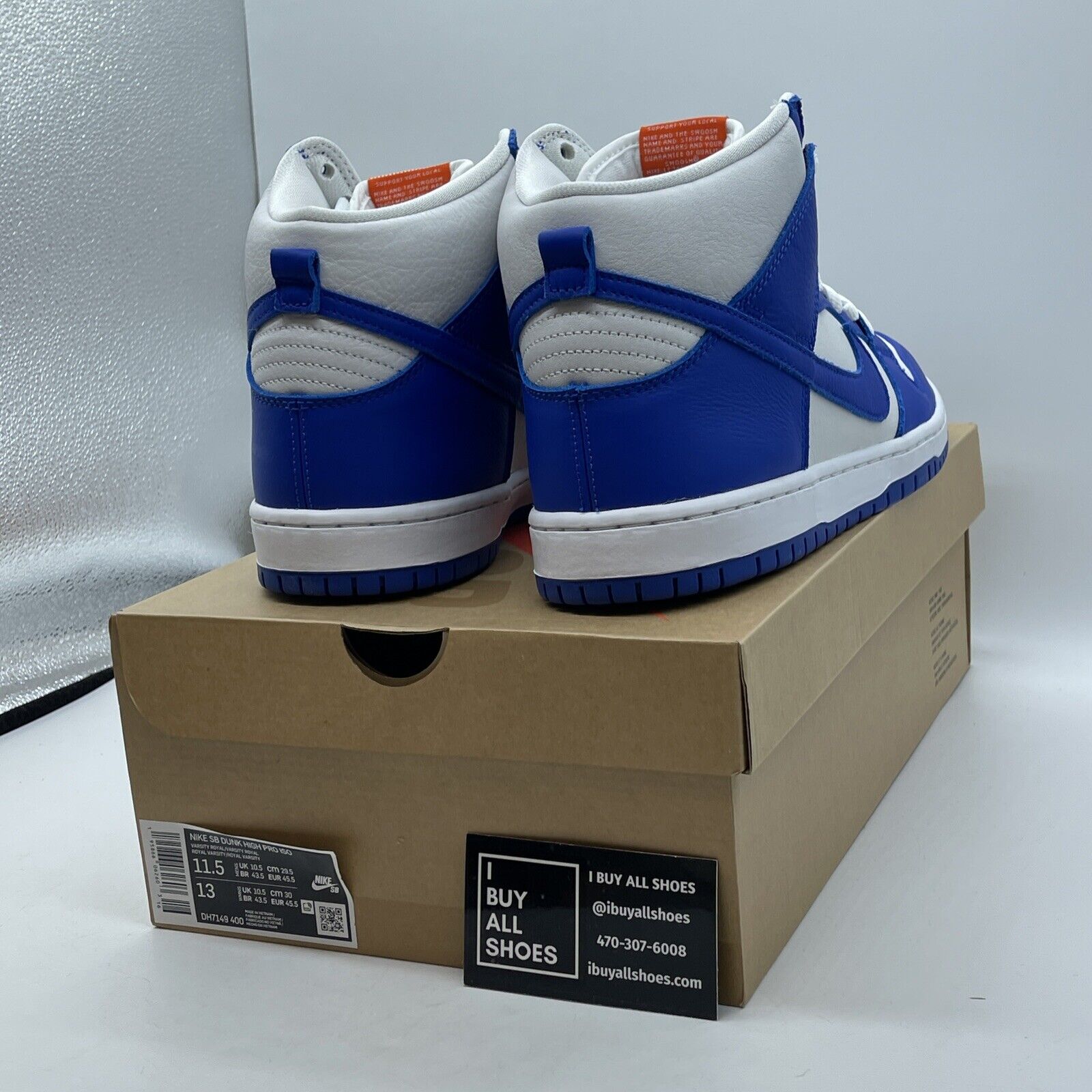 Size 11.5 - Nike Dunk Pro ISO SB High Kentucky Blue White Leather (DH7149-400)