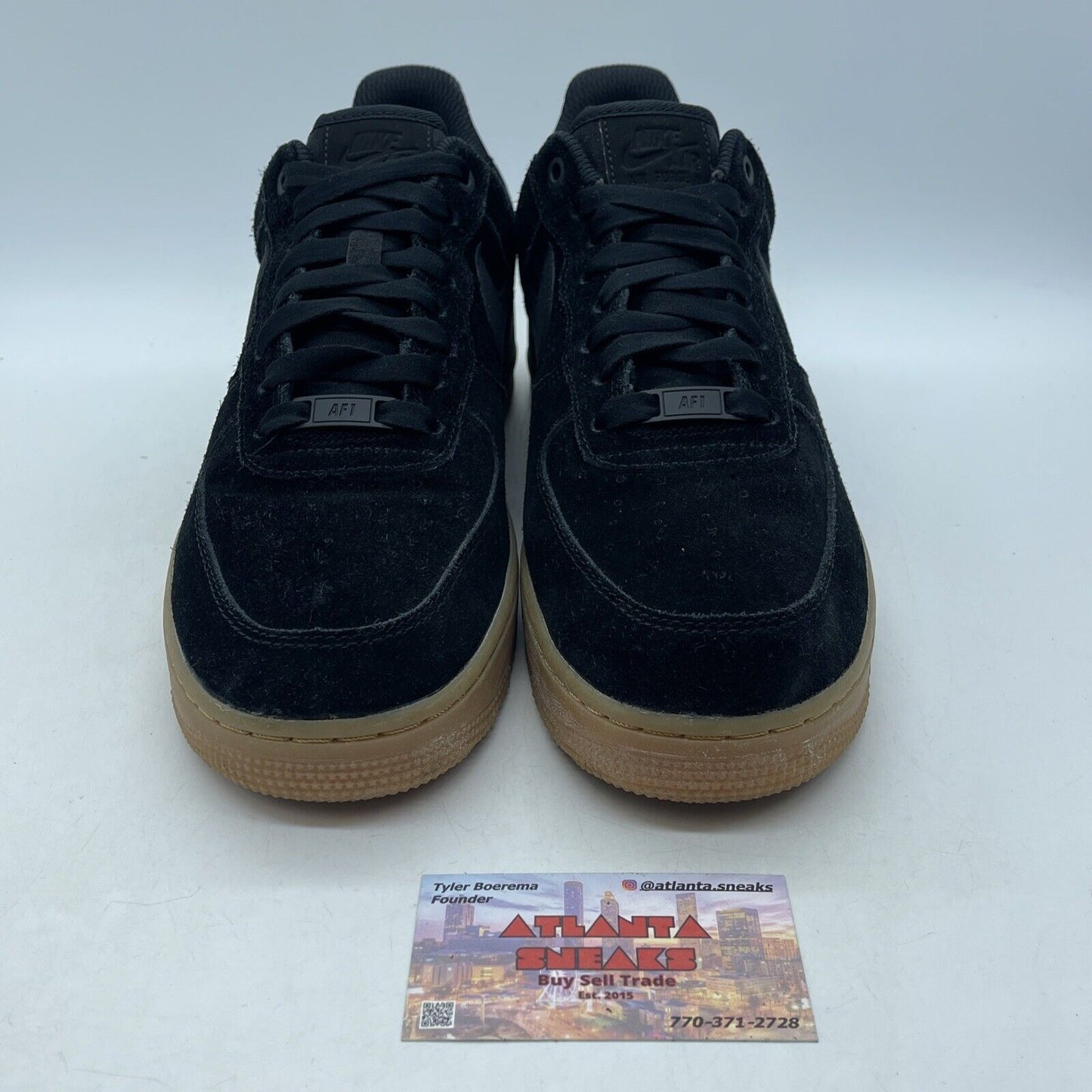 Size 11W - Nike Air Force 1 Low Black Gum Brown Suede (AA0287-002)
