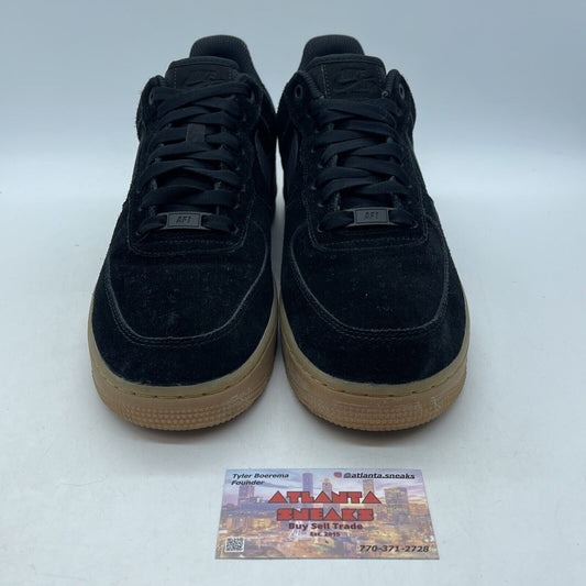 Size 11W - Nike Air Force 1 Low Black Gum Brown Suede (AA0287-002)