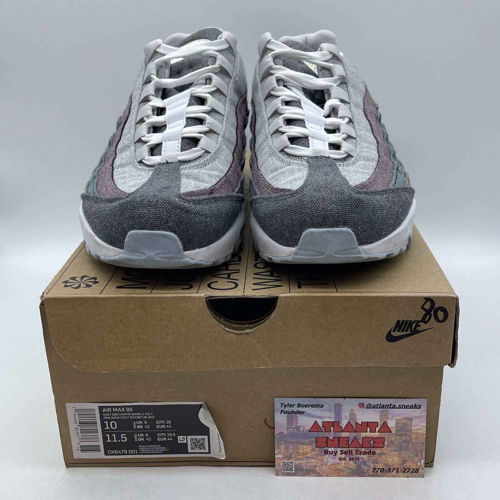 Size 10 - Nike Air Max 95 Recycled Canvas Pack White Purple Suede (CK6478-001)