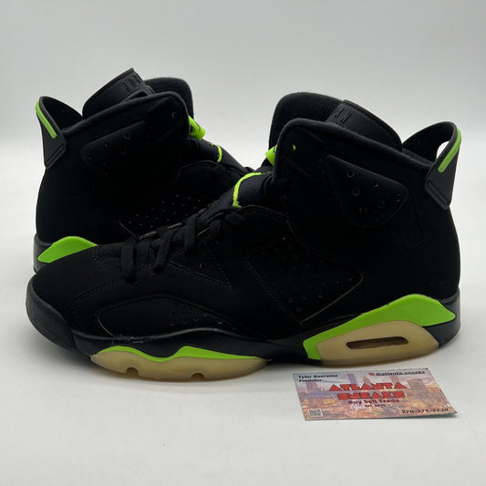 Size 11 - Jordan 6 Retro Electric Green 2021 Black Suede (CT8529-003)