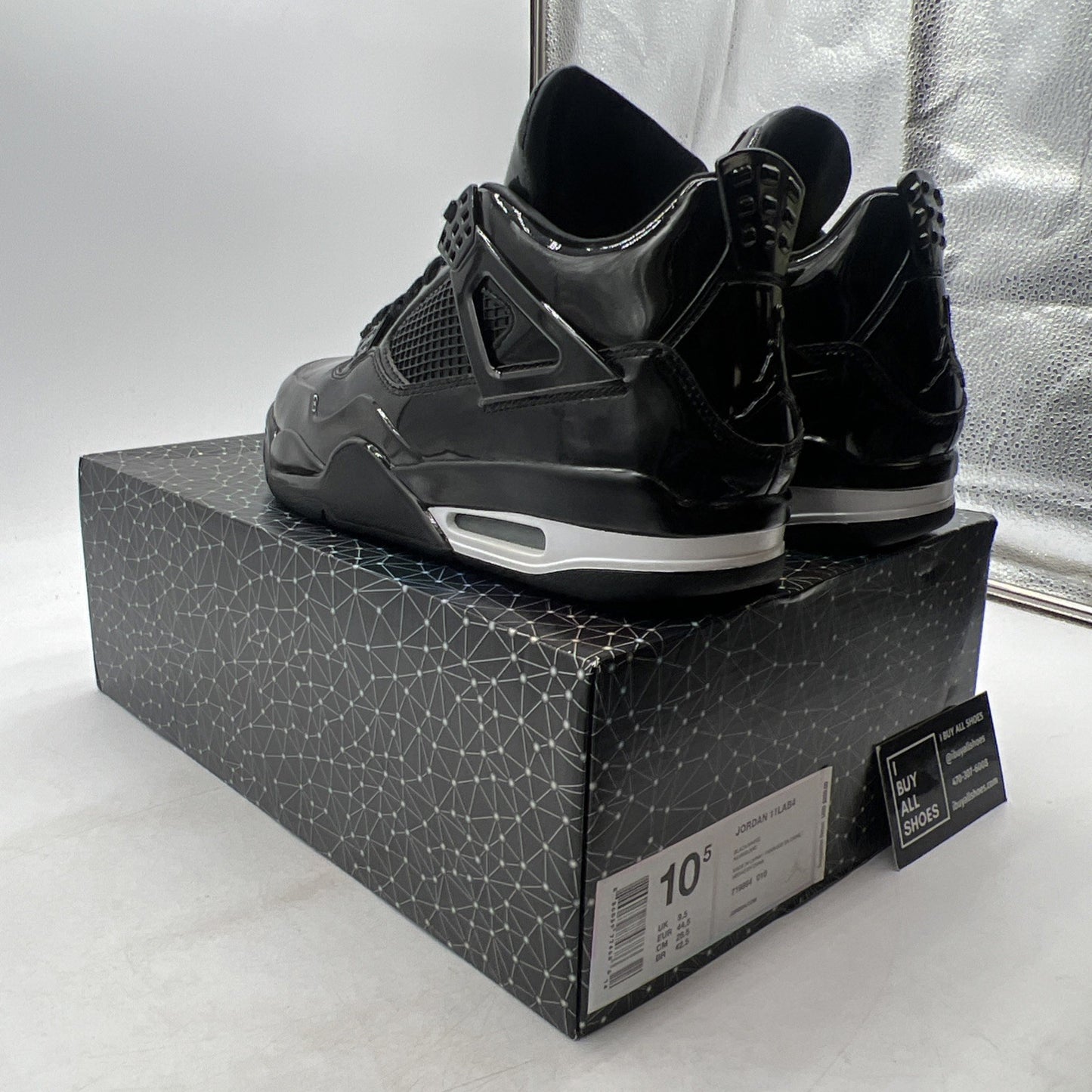 Size 10.5 - Air Jordan 4 Retro 11Lab4 - Black (719864-010)