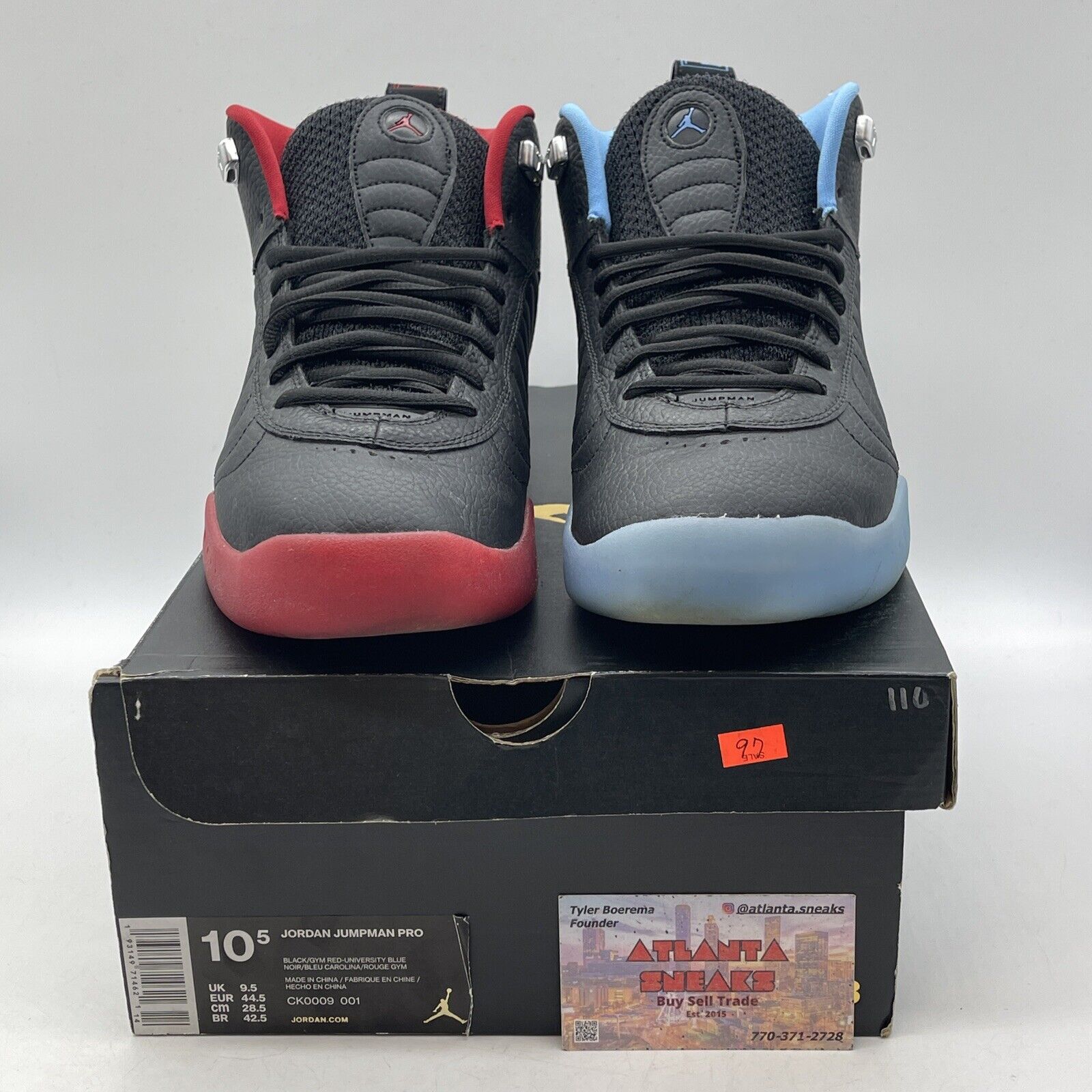 Size 10.5 - Jordan Jumpman Pro UNC Bulls Blue Red Black Leather (CK0009-001)