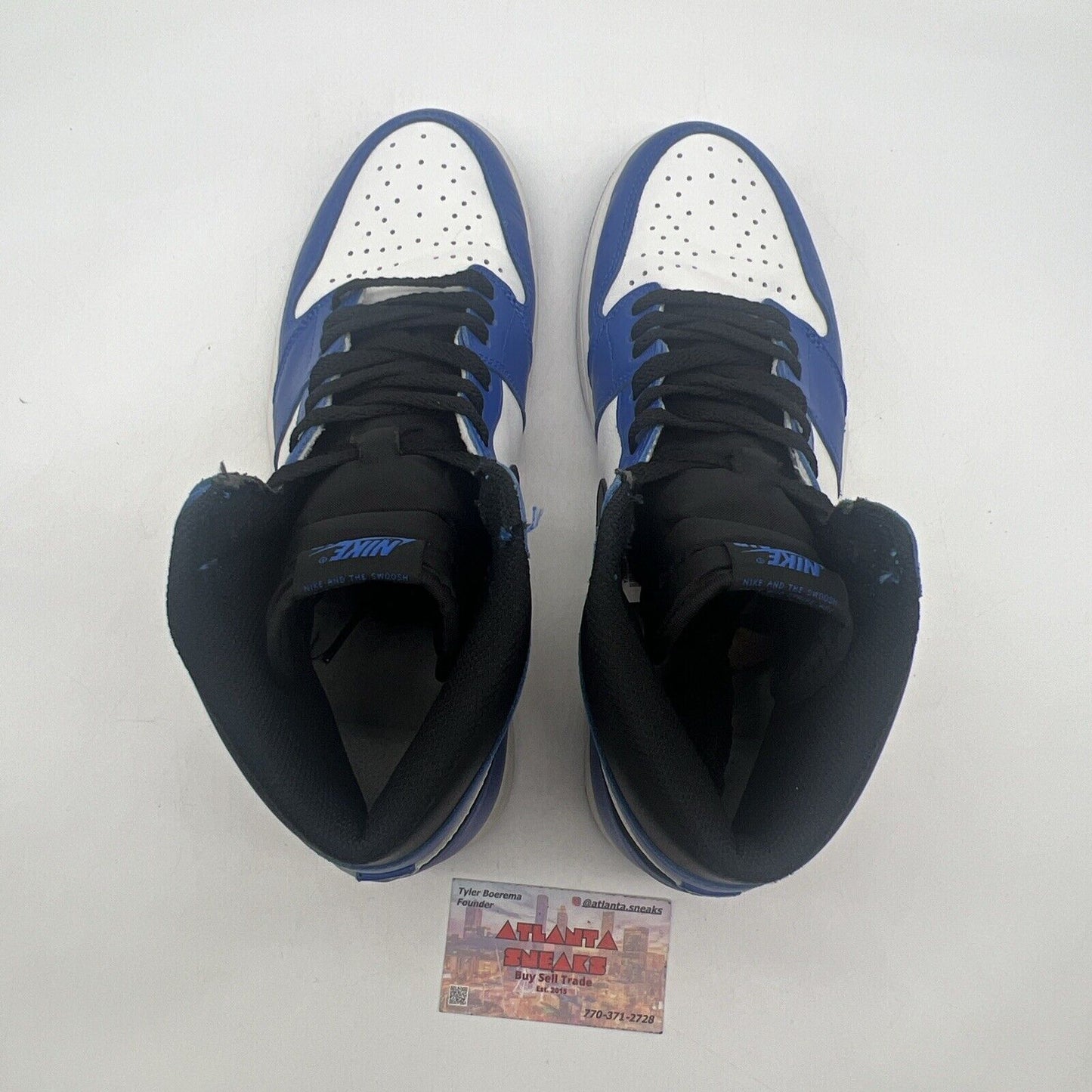 Size 12 - Jordan 1 Retro High OG Game Royal 2018 Black White Blue (555088-403)