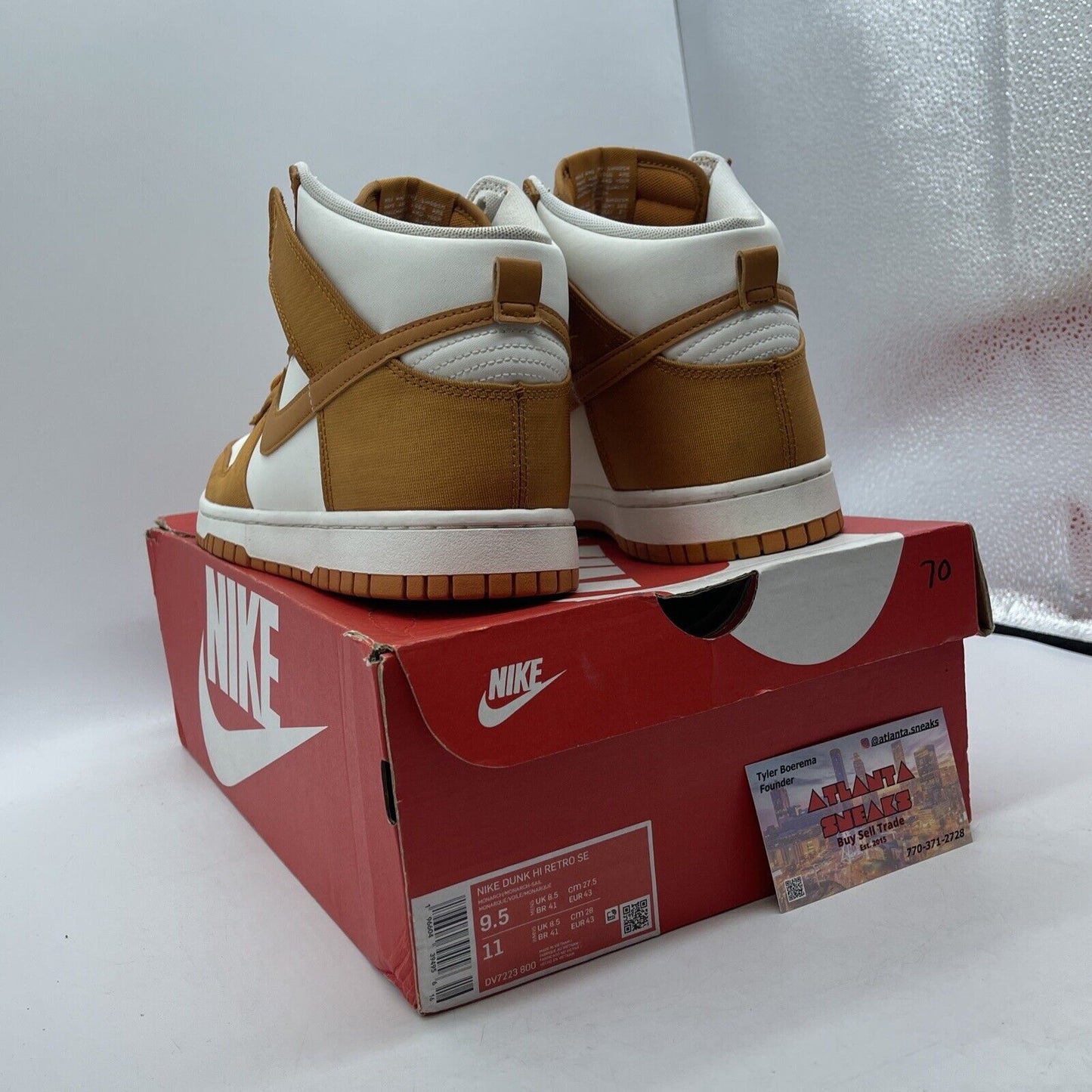 Size 9.5 - Nike Dunk High Monarch Canvas White (DV7223-800)