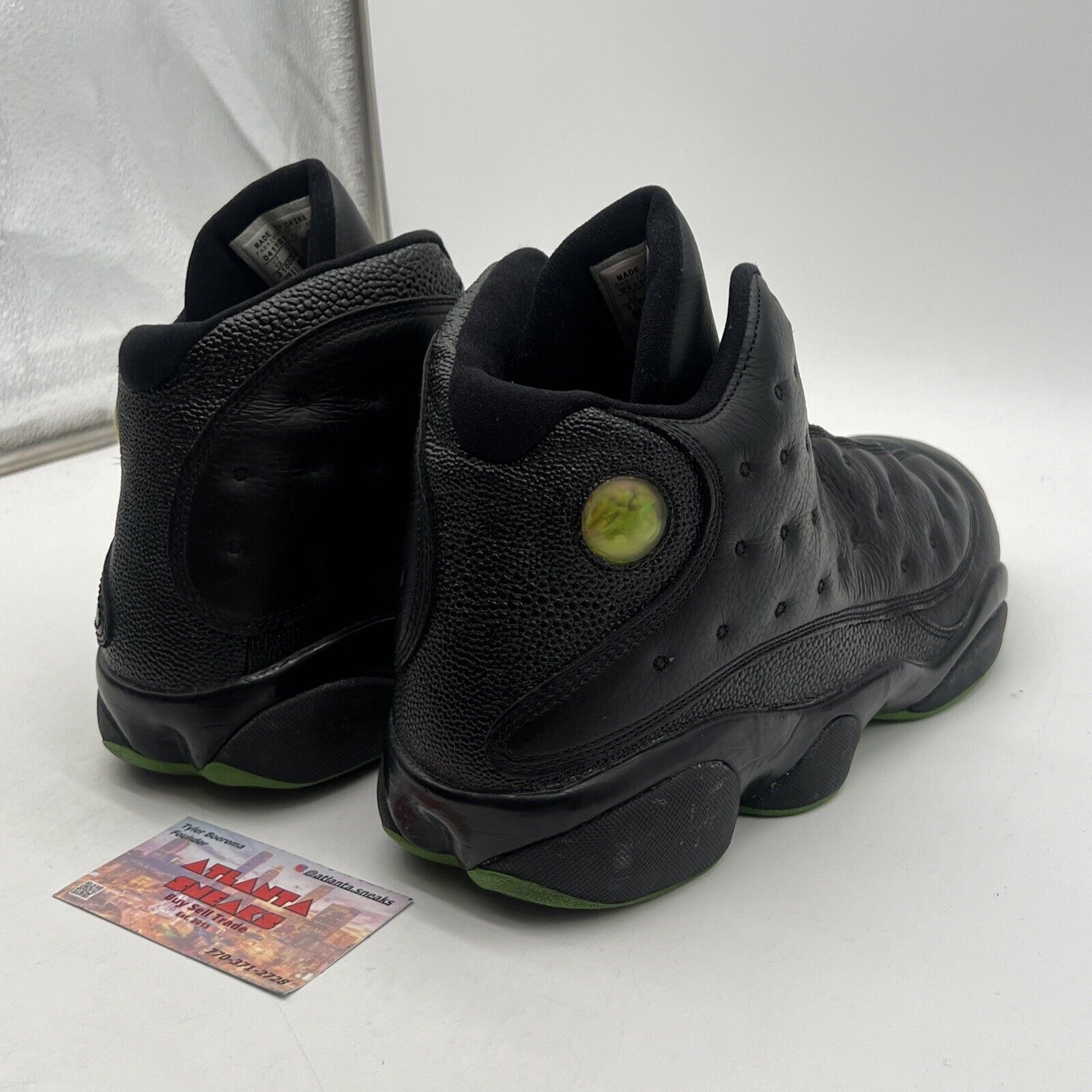 Size 13 - Air Jordan 13 Retro 2005 Altitude Black Green Leather (310004-031)