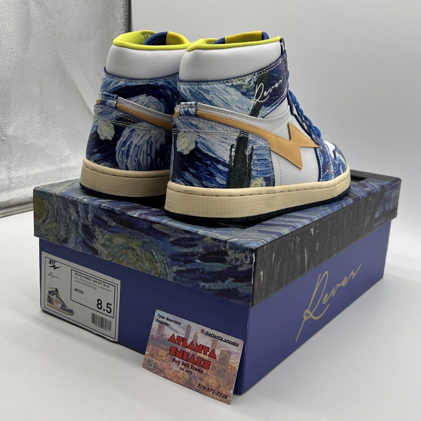 Size 8.5 - Air Kiy Limited Edition “Van Gogh” Miami Art Basel High Top