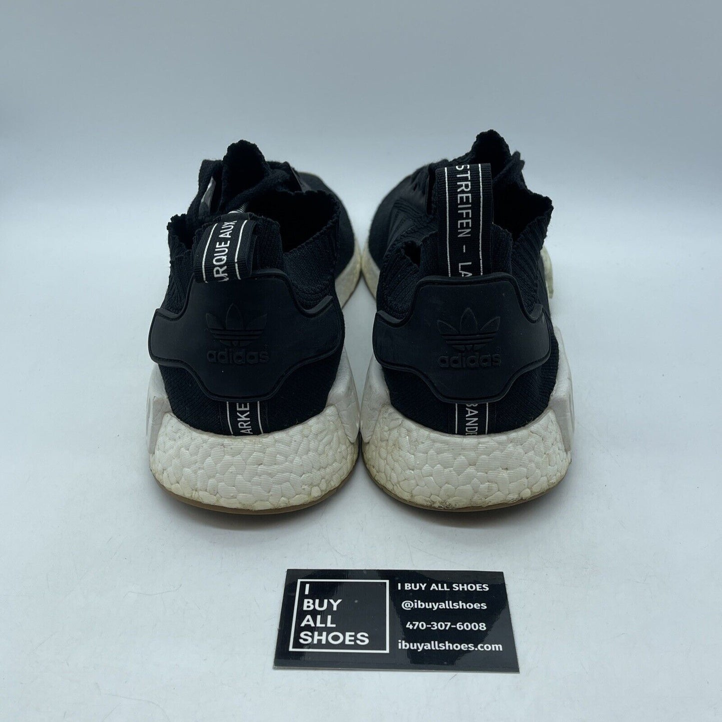Size 12 - adidas NMD_R1 PK Black Gum White Suede Leather (BY1887)