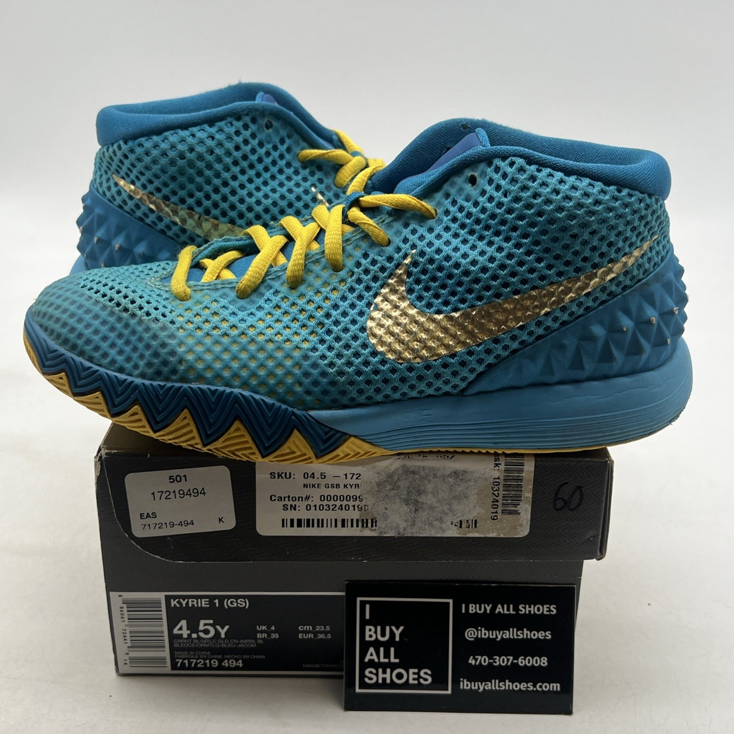 Size 4.5Y - Nike Kyrie 1 Cereal Basketball Sneakers (717219-494)
