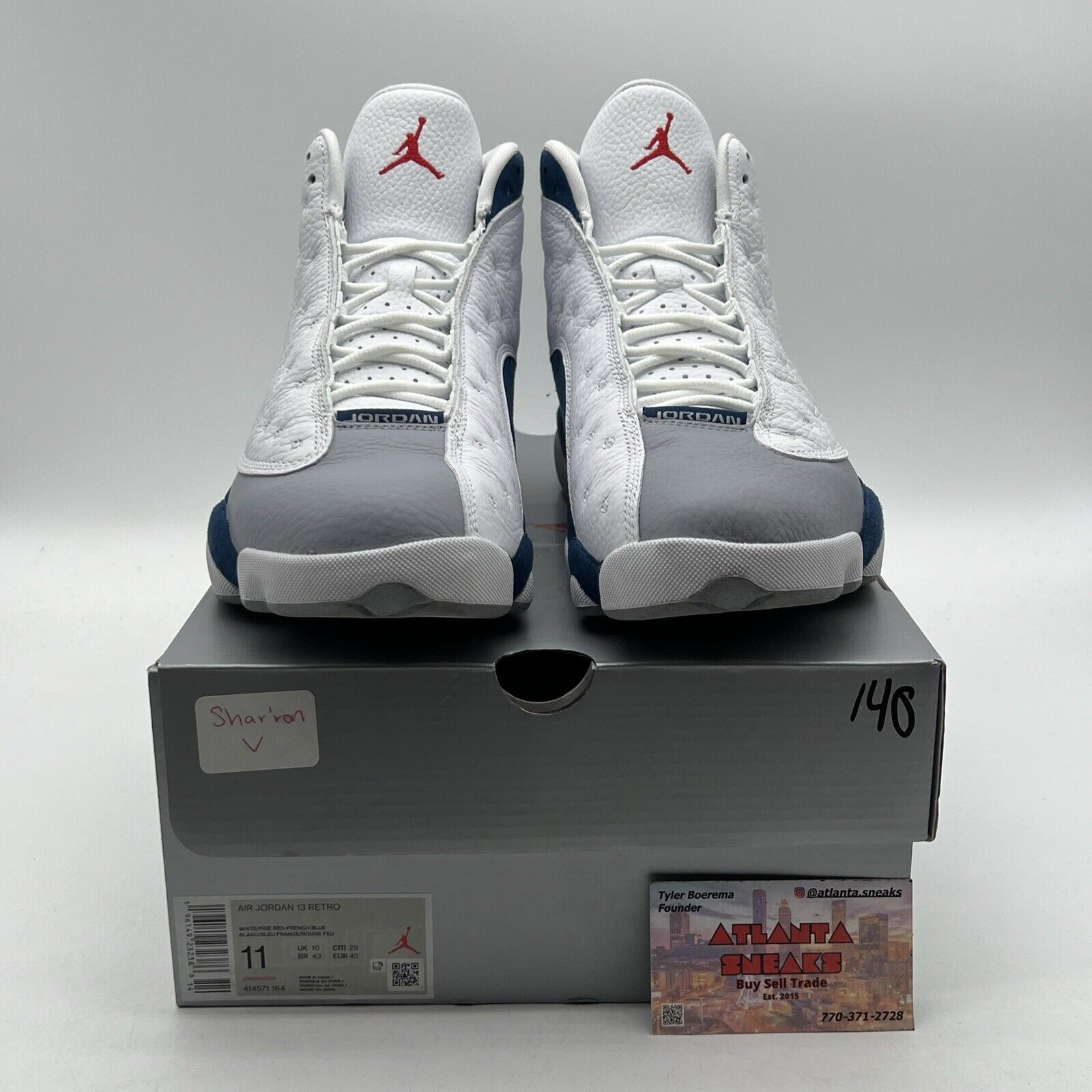 Size 11 - Jordan 13 Retro Mid French Blue White Grey Suede Leather (414571-164)