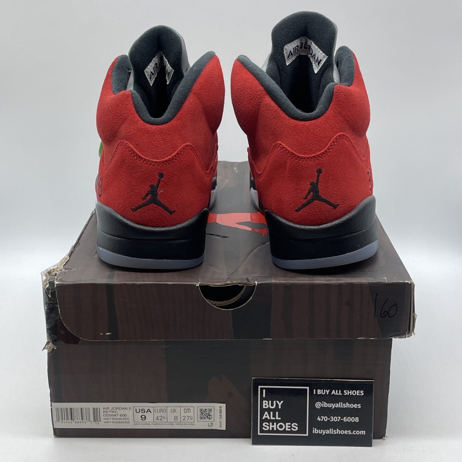 Size 9 - Jordan 5 Retro Mid Raging Bull Red Black Grey Suede (DD0587-600)