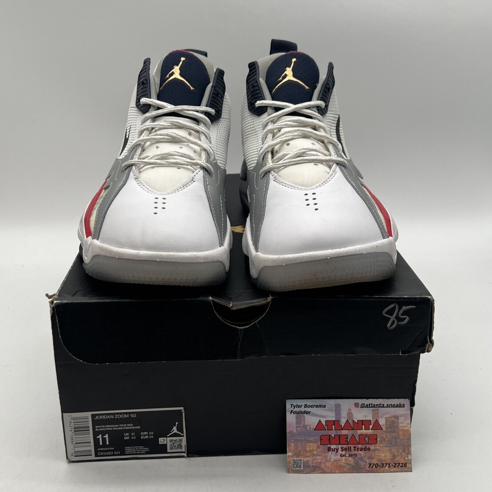 Size 11 - Jordan Zoom '92 Olympics Navy Red White Leather Icey (CK9183-101)