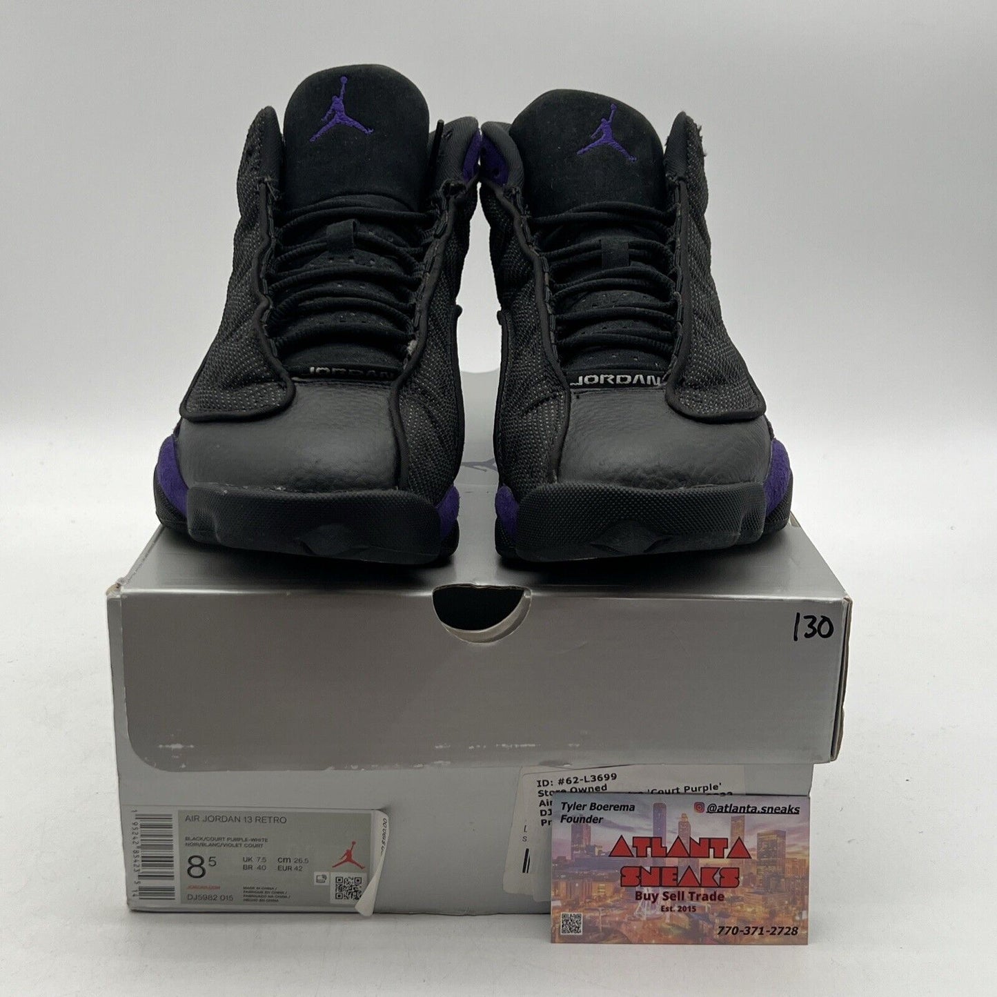 Size 8.5 - Jordan 13 Retro Court Purple Black Leather Suede (DJ5982-015)