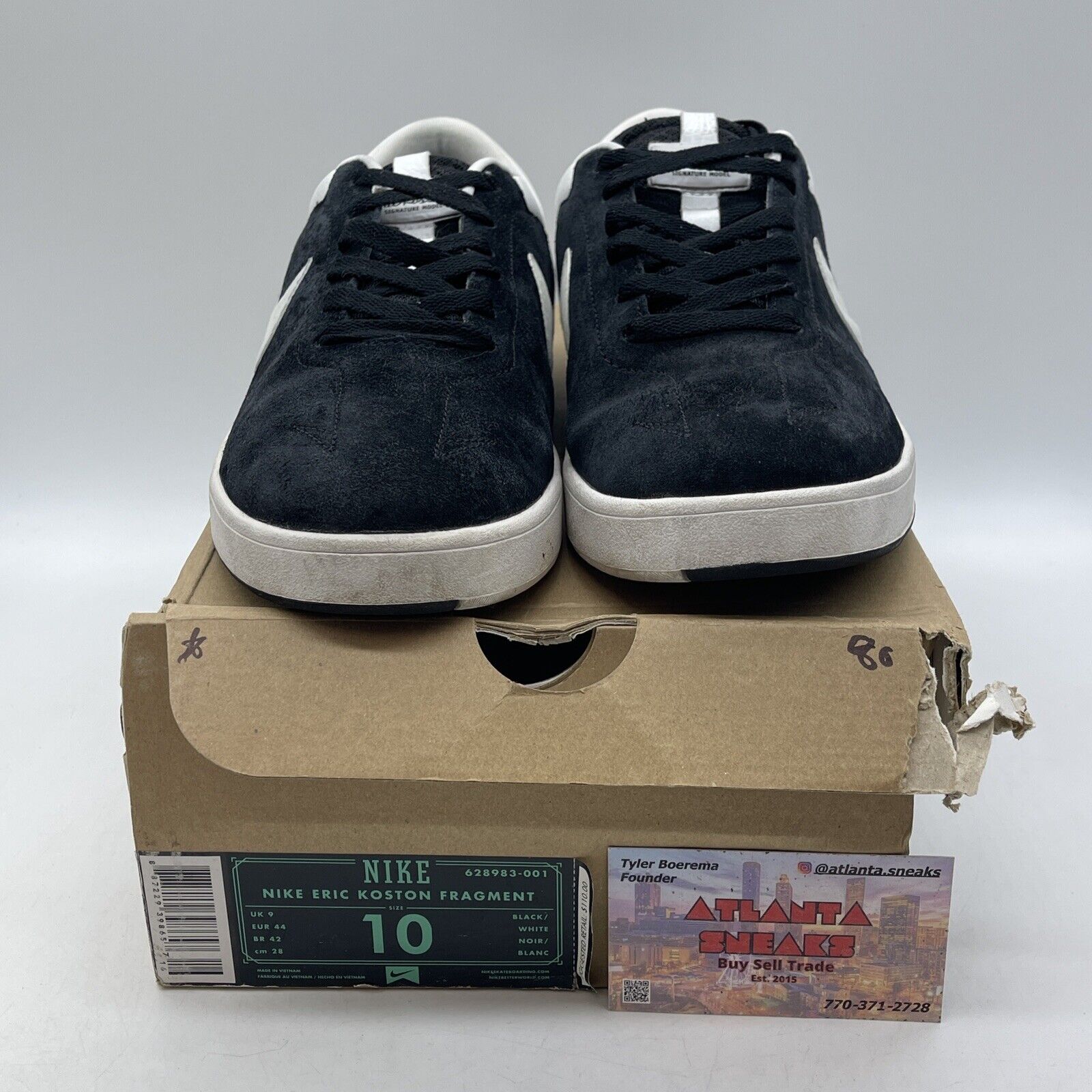 Size 10 - Nike Fragment Design x Eric Koston SB Black Suede (628983-001)