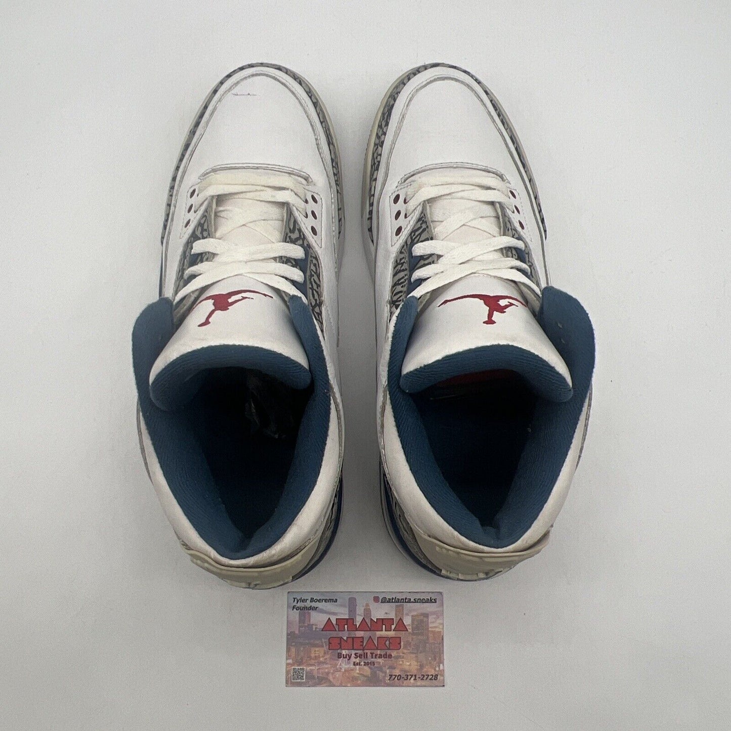 Size 10.5 - Air Jordan 3 Retro 2011 True Blue White Red (136064-104)