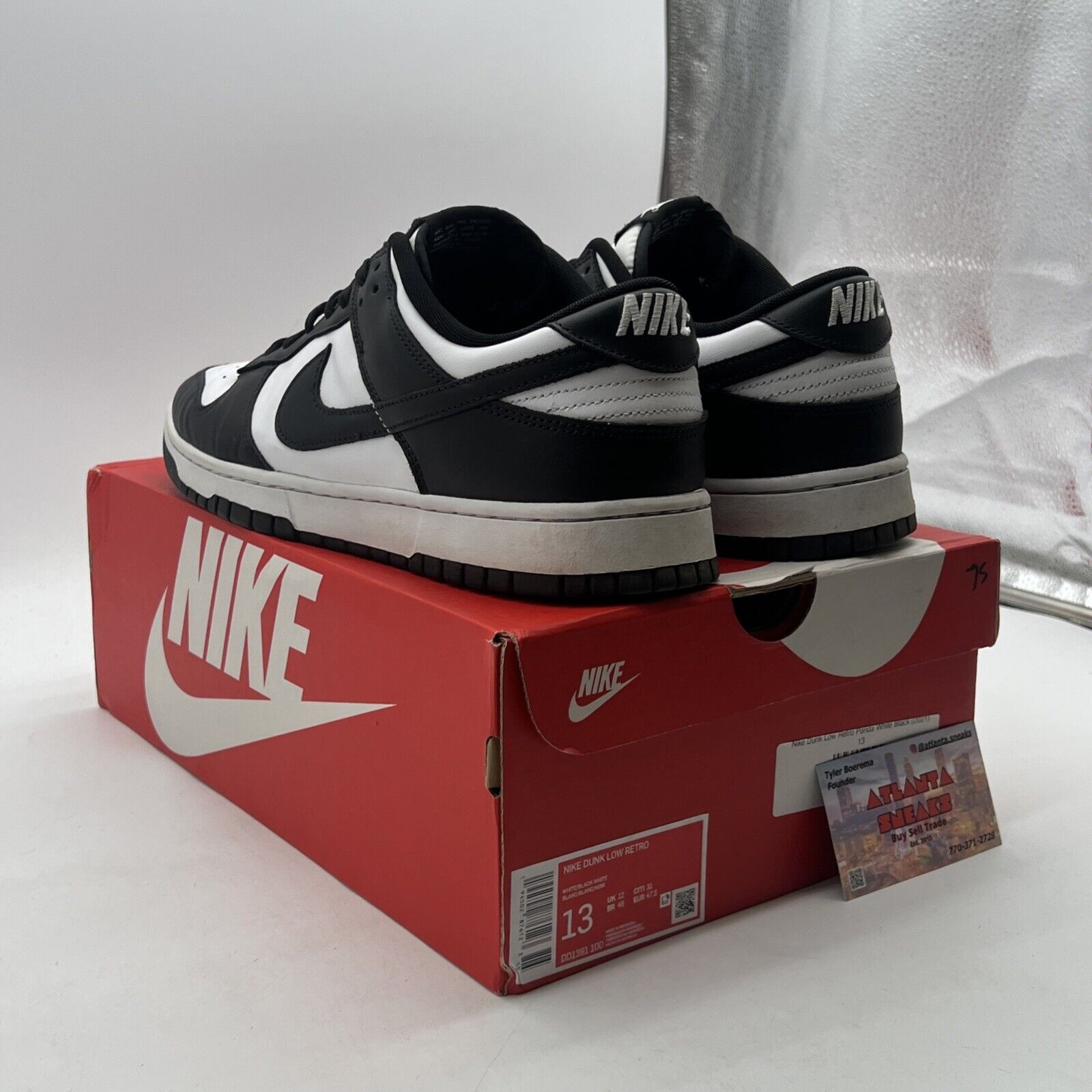 Size 13 - Nike Dunk Low Black White (DD1391-100)