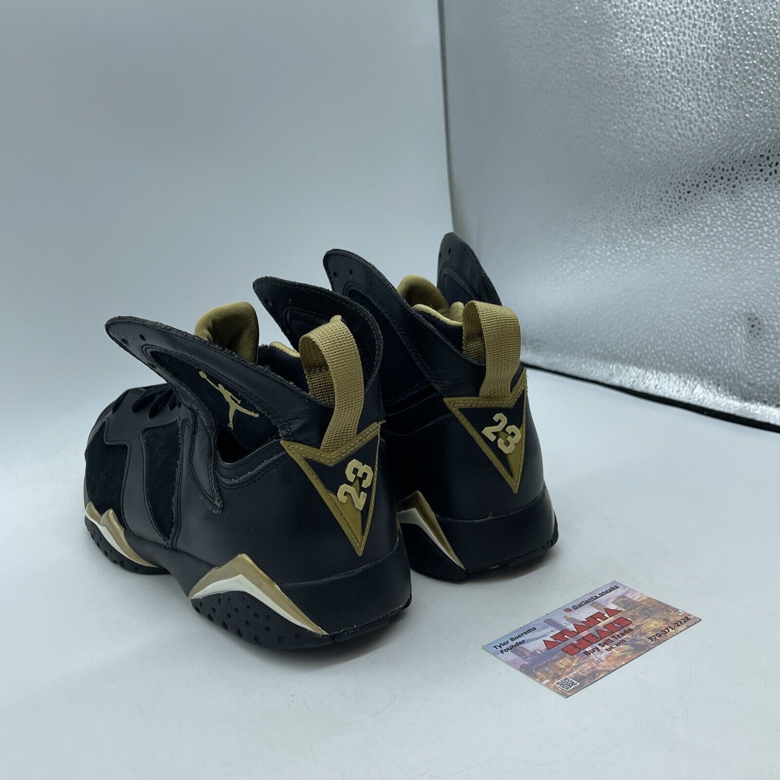 Size 10 - Air Jordan 7 Retro Golden Moments White Black Suede (304775-030)