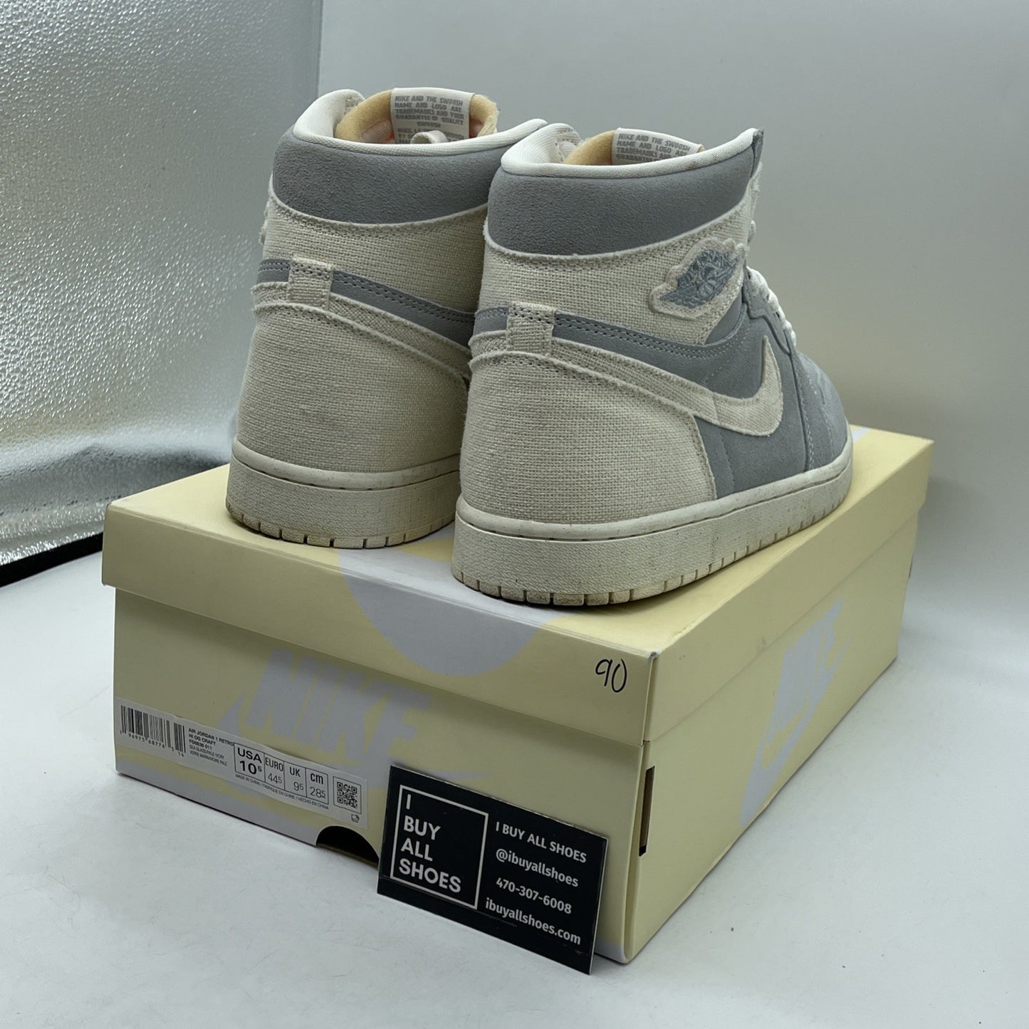 Size 10.5 - Air Jordan 1 Retro OG Craft High Ivory Grey Suede (FD8636-011)