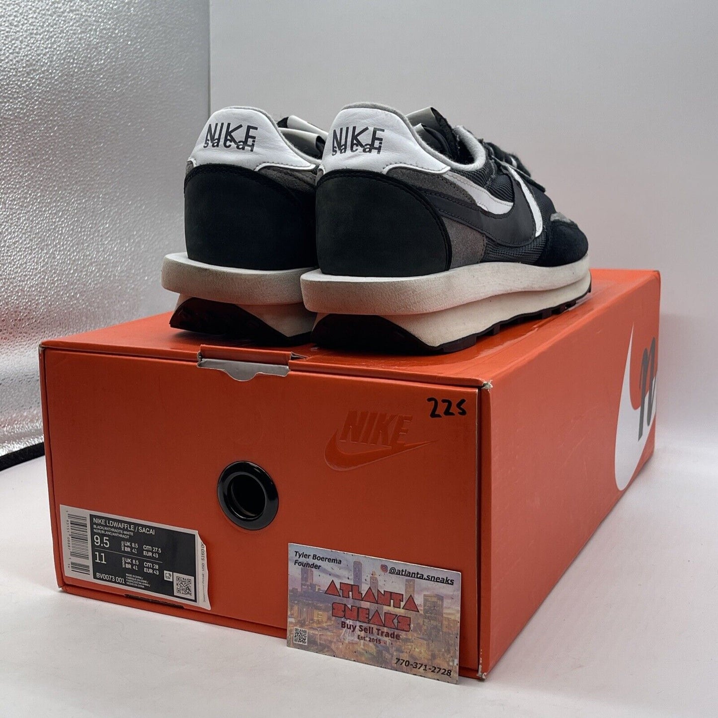 Size 9.5 - Nike sacai x LDWaffle Black Grey Suede White Leather (BV0073-001)