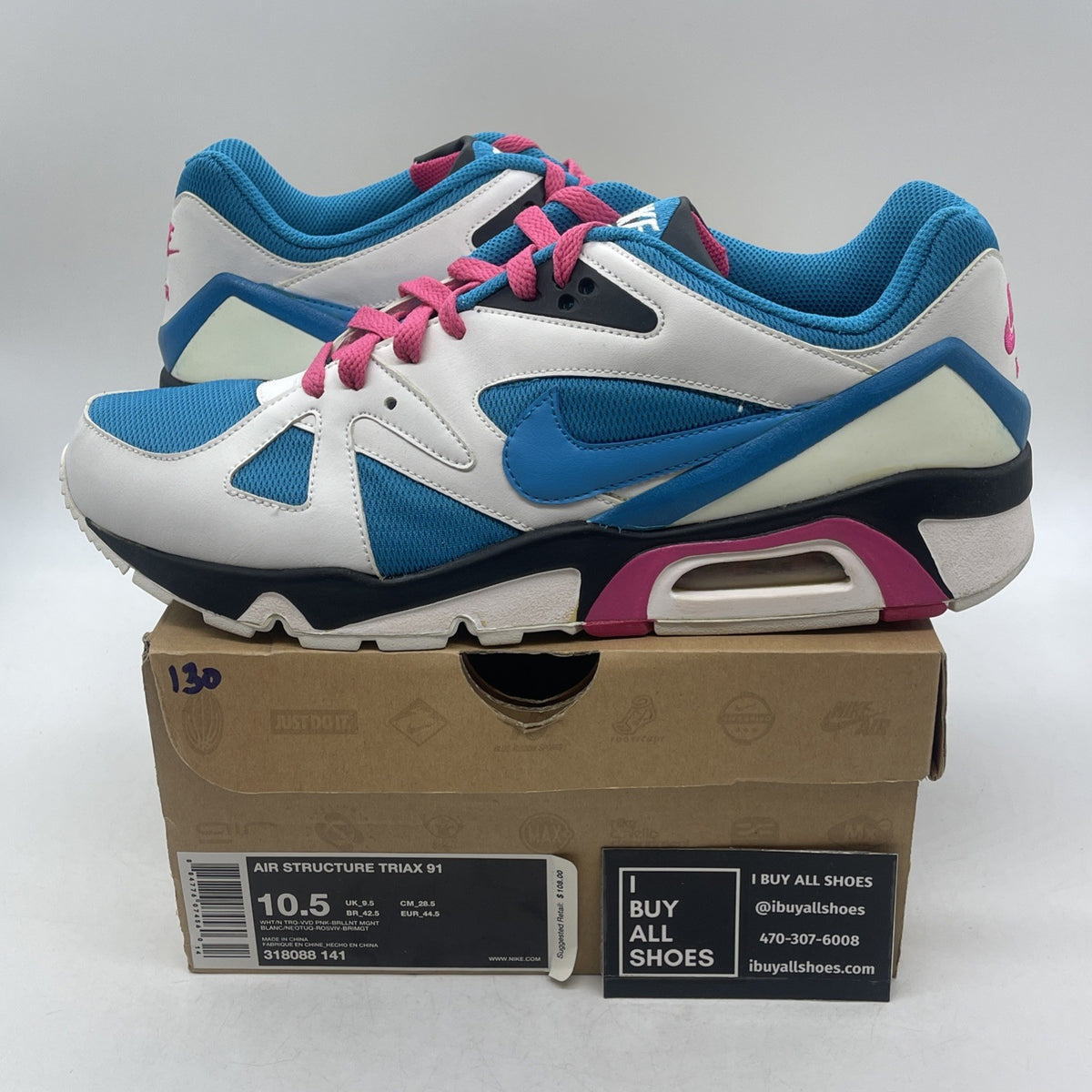 Size 10.5 - Nike Air Structure Triax 91 White (318088-141 318088-141)
