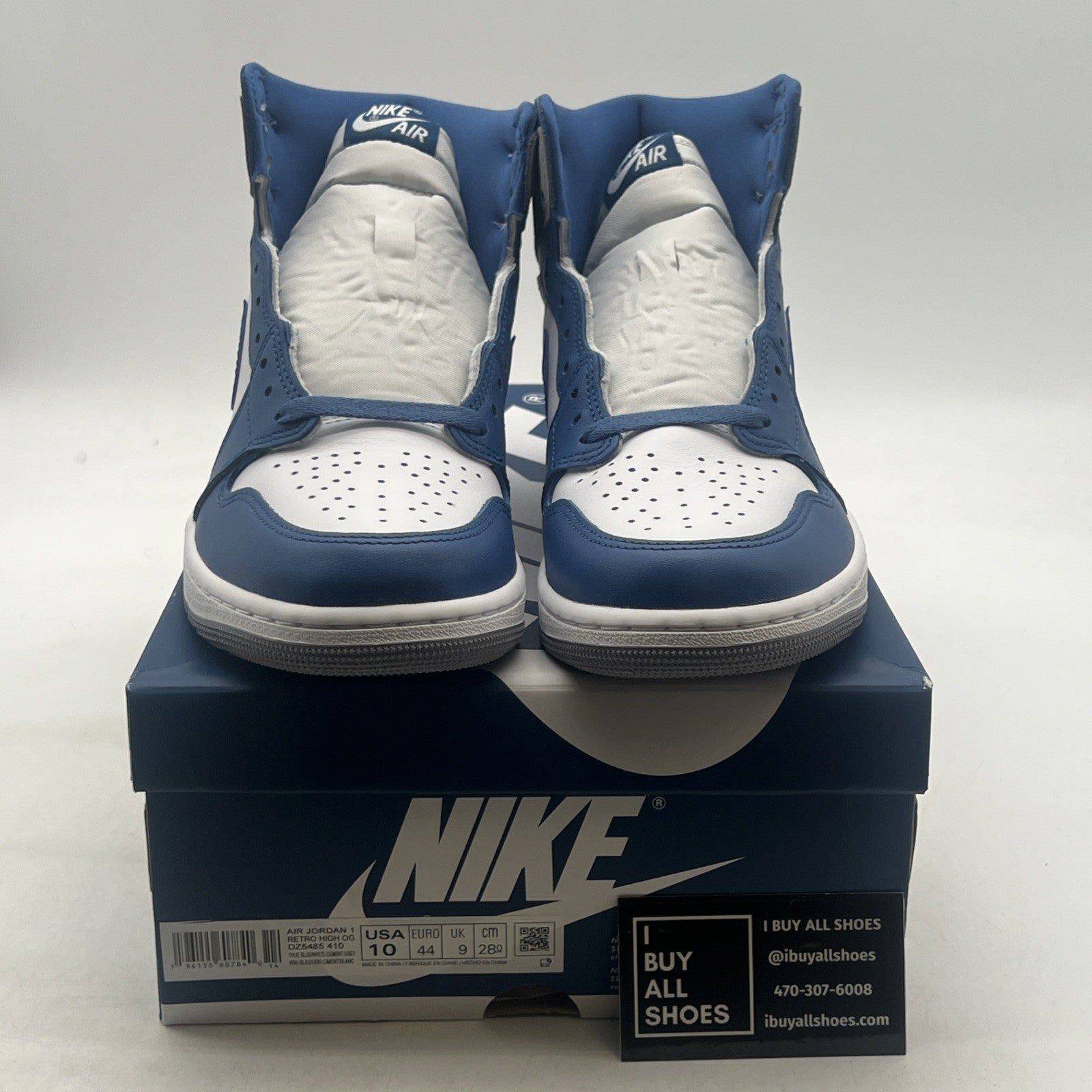Size 10 - Air Jordan 1 Retro OG High True Blue (DZ5485-410)