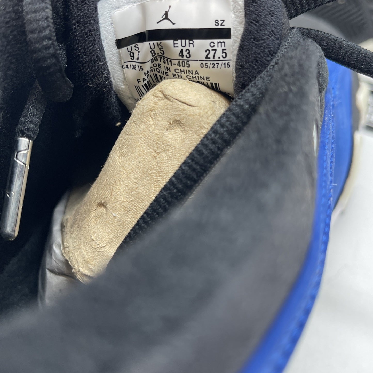 Size 9.5 - Air Jordan 14 Retro 2015 Low Laney Blue Black Suede (807511-405)