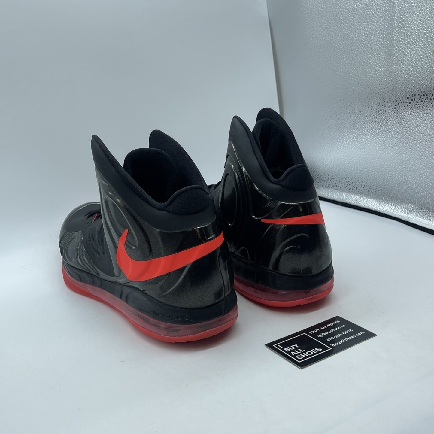Size 13 - Nike Air Max Hyperposite Black Crimson Red Suede Leather (524862-002)