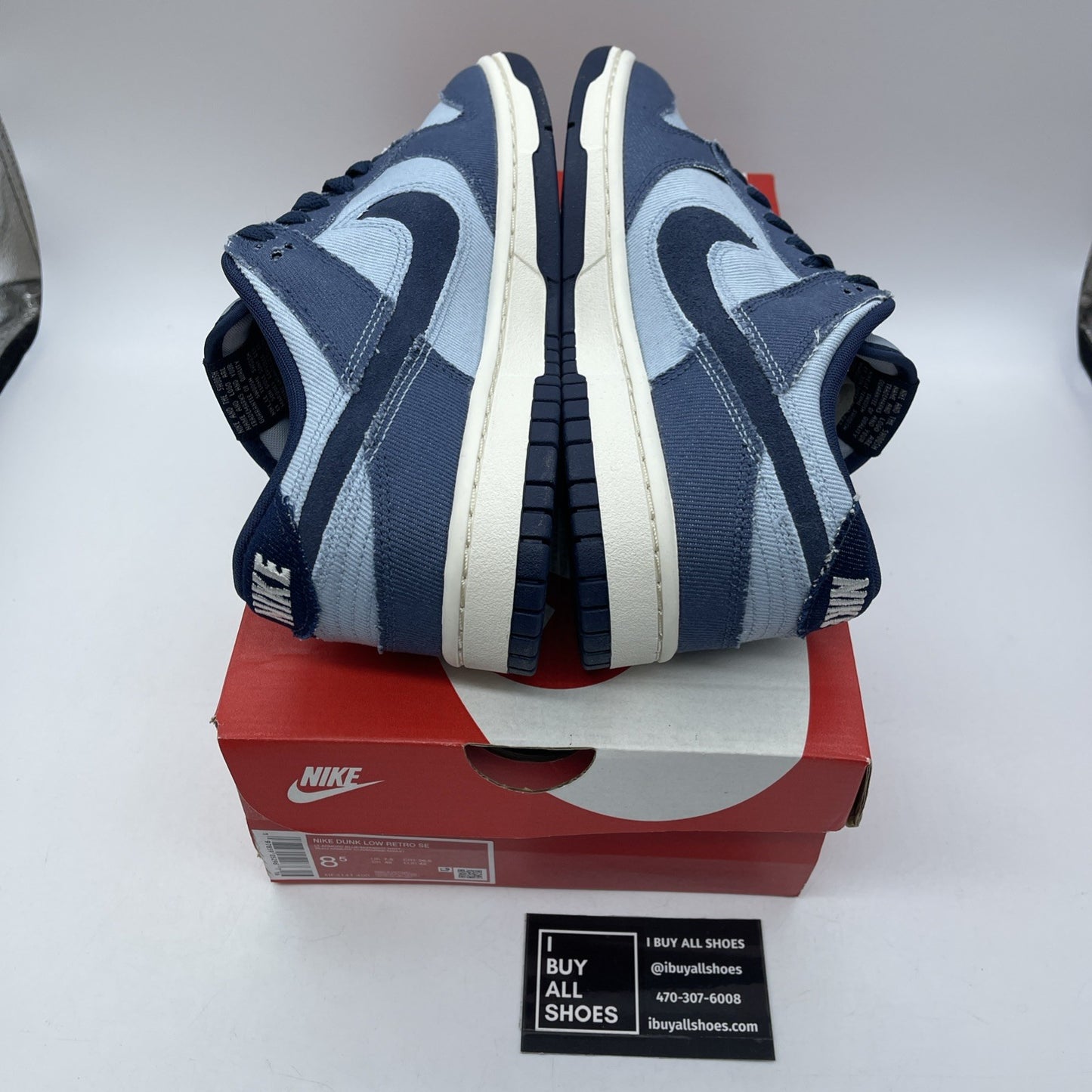 Size 8.5 - Nike Dunk SE Low Light Armory Blue Denim Suede (HF3141-400)