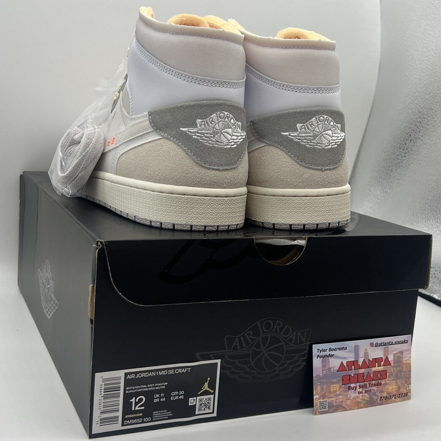 Size 12 - Jordan 1 Mid SE Craft White 2022 Suede Grey Leather New Retro Og All