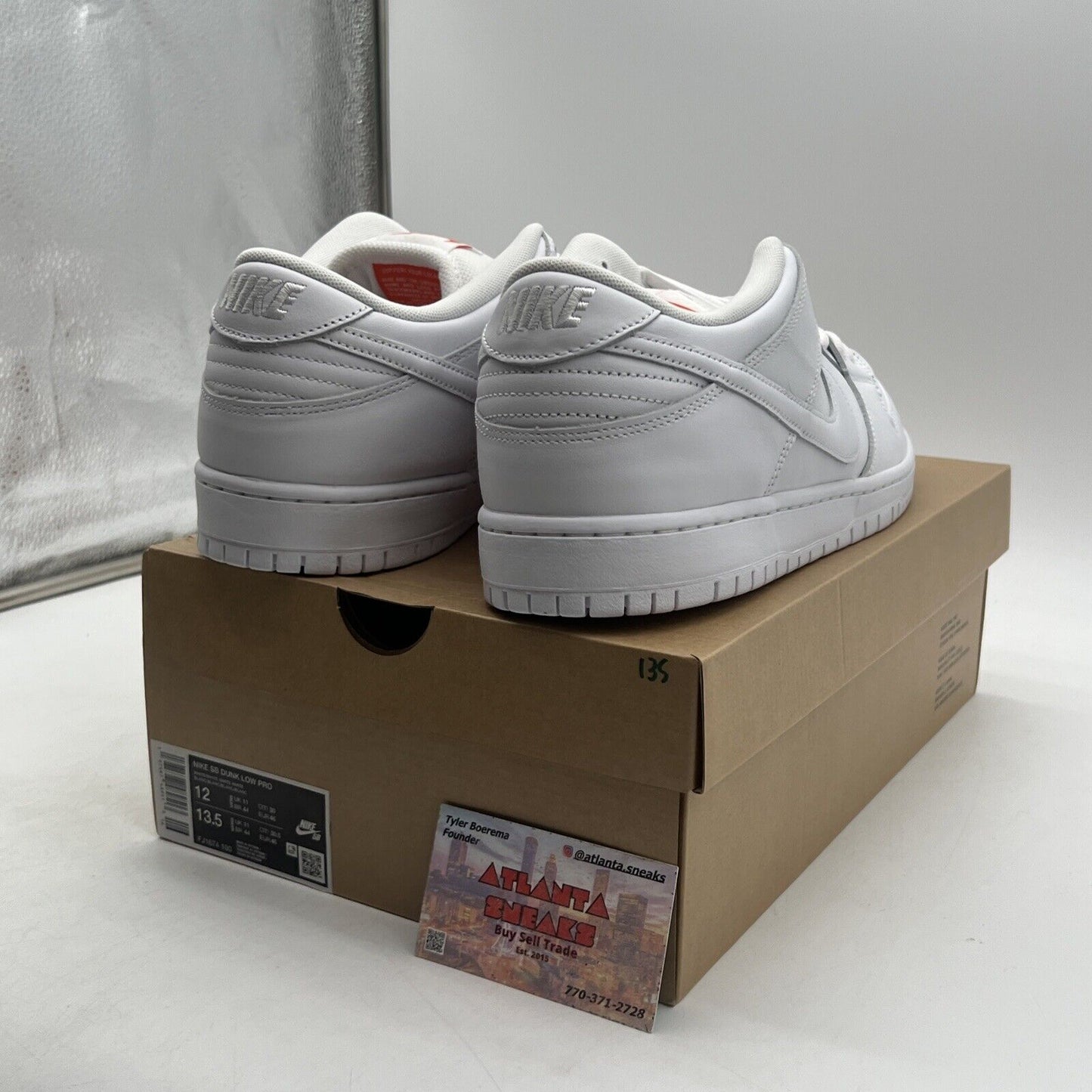Size 12 - Nike SB Dunk Low Triple White Leather (FJ1674-100)