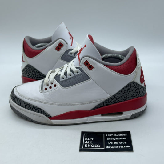Size 8.5 - Jordan 3 Retro Mid Fire Red White Grey Suede Leather (DN3707-160)