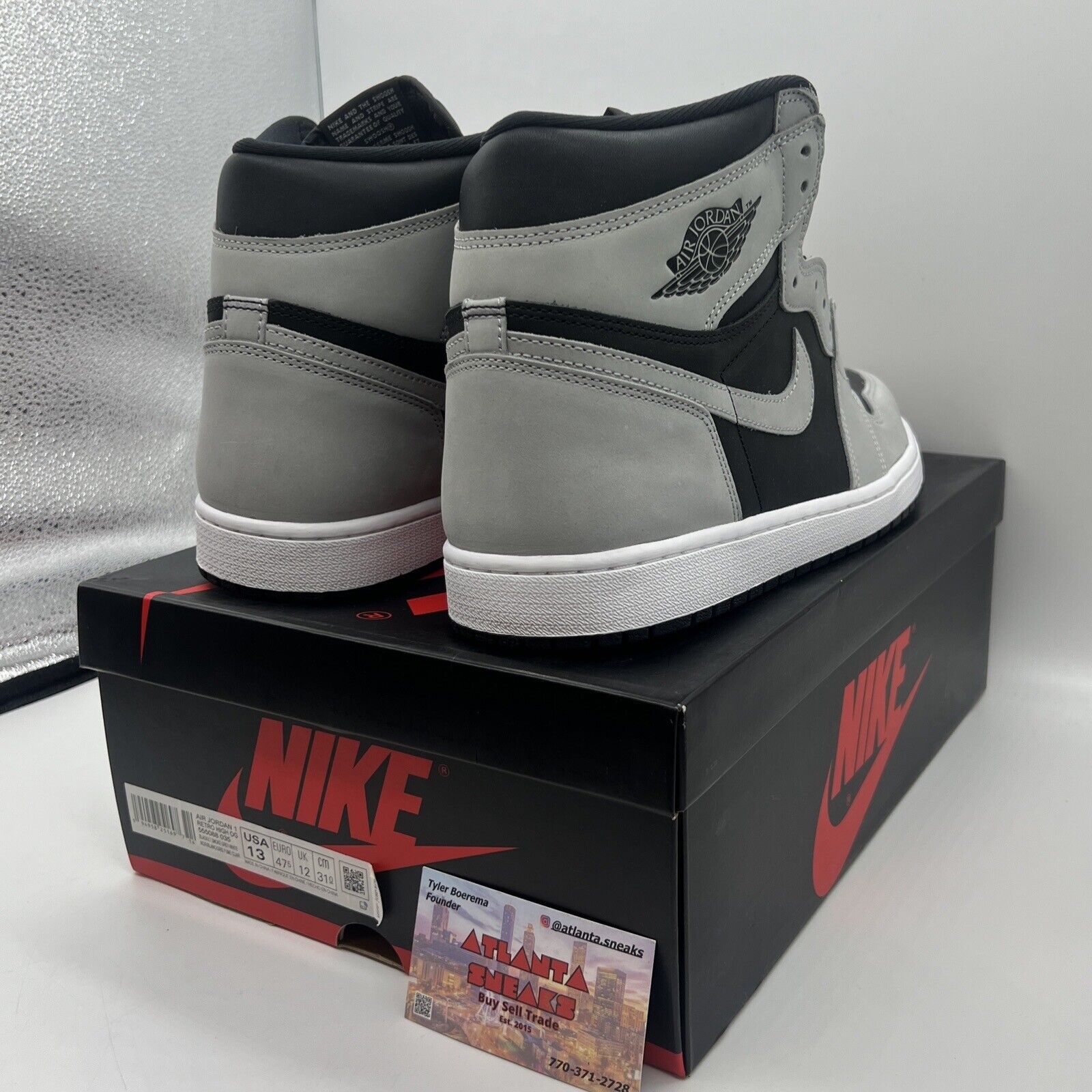 Size 13 - Jordan 1 Retro OG High Shadow 2.0 Black White Grey Brand New Og All