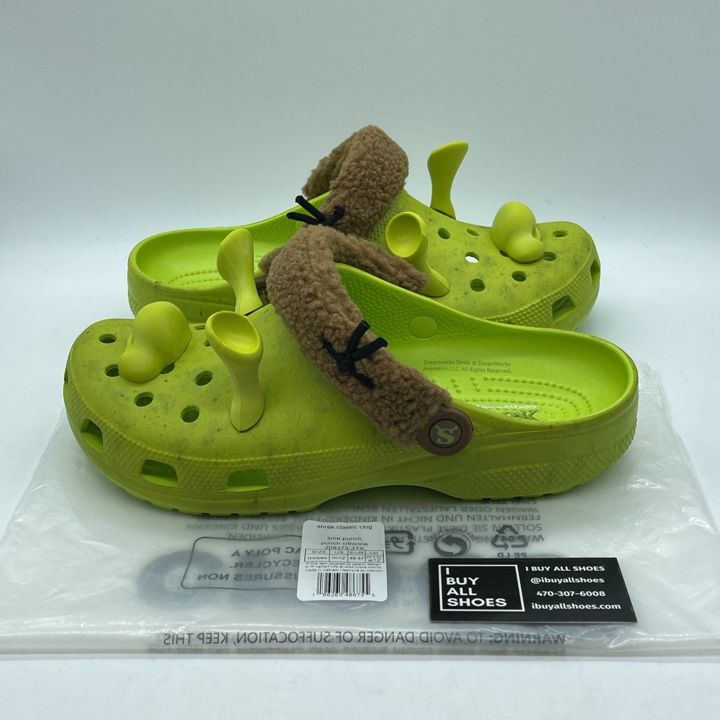 Size 12 - DreamWorks x Crocs Classic Clog Shrek Green Brown Suede (209373-3TX )