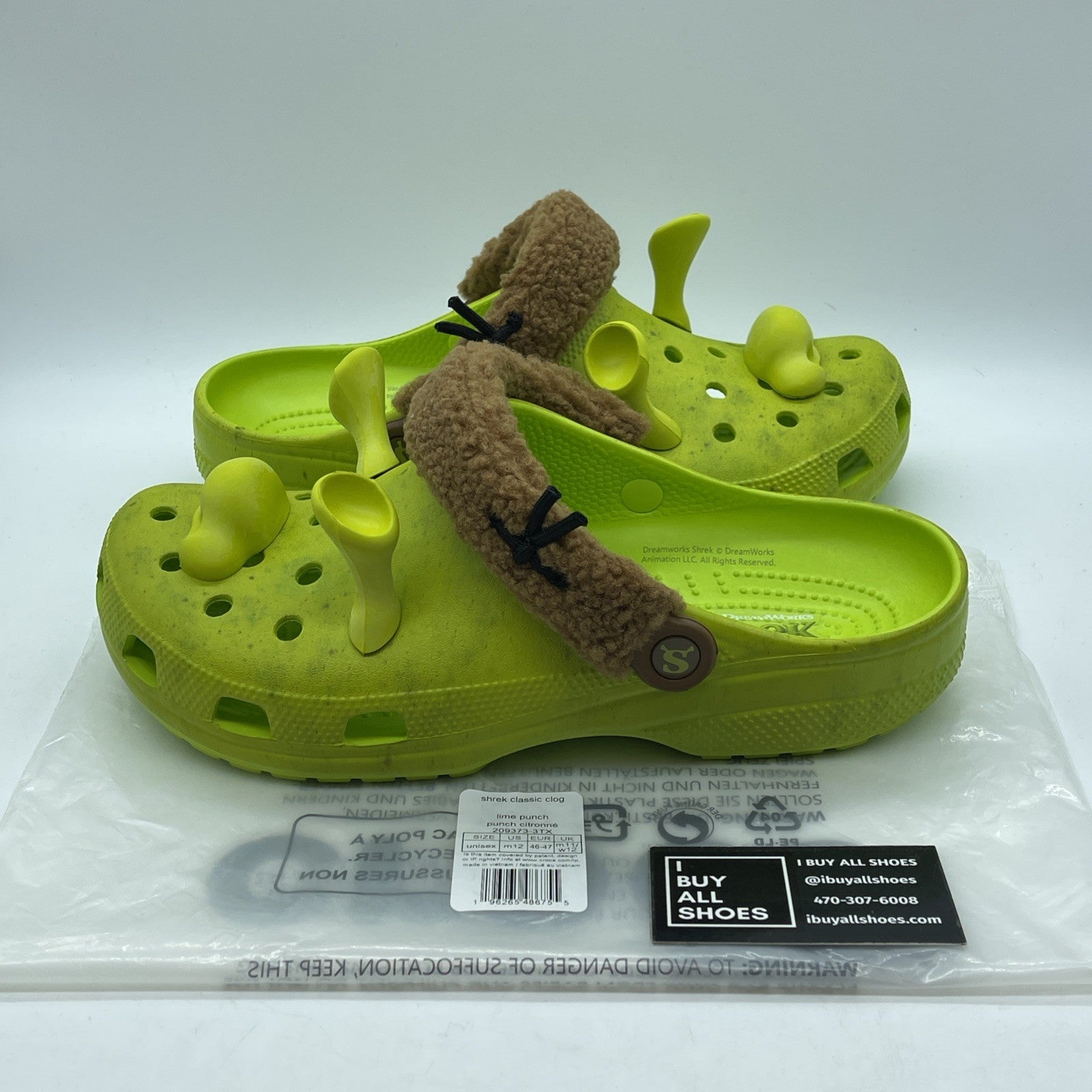 Size 12 - DreamWorks x Crocs Classic Clog Shrek Green Brown Suede (209373-3TX )
