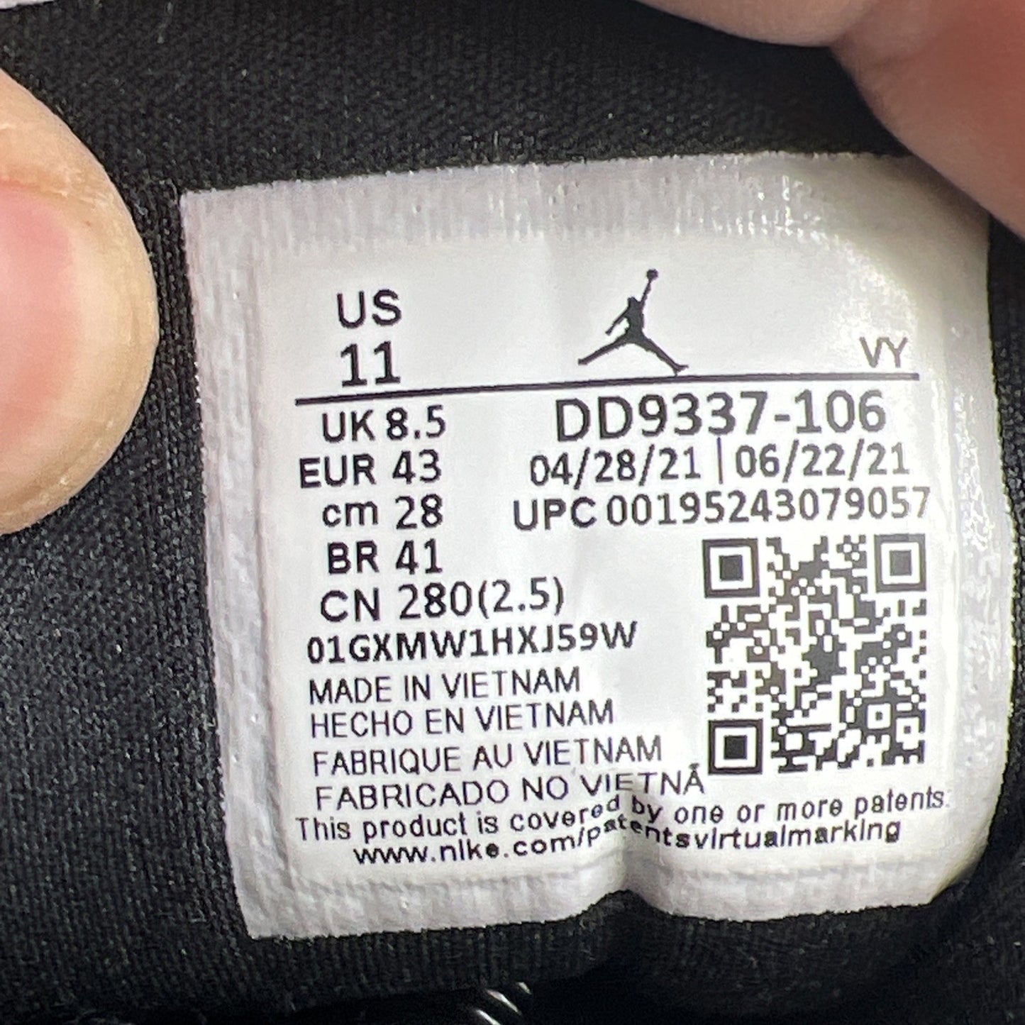 Size 11 - Air Jordan 1 SE Utility Low White Black Red W (DD9337-106)