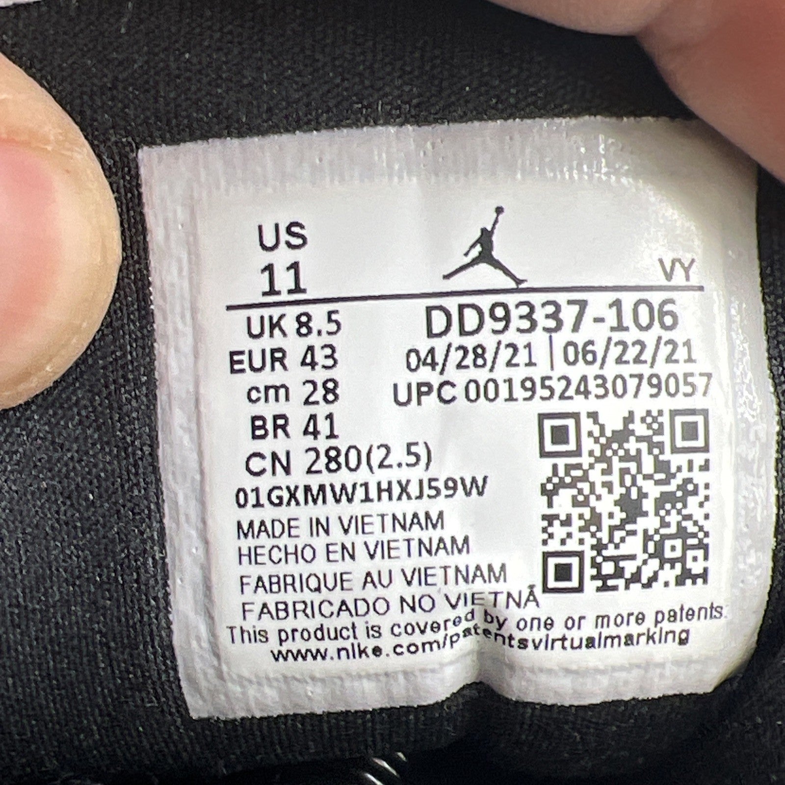 Size 11 - Air Jordan 1 SE Utility Low White Black Red W (DD9337-106)