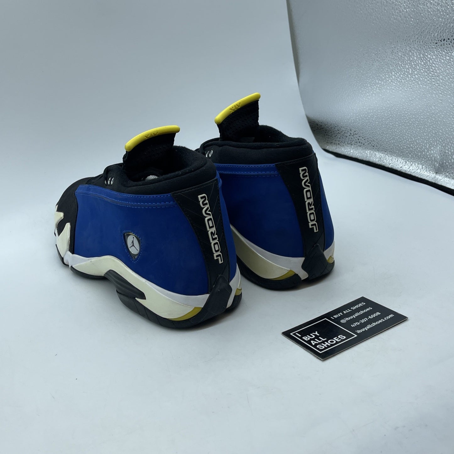 Size 11 - Air Jordan 14 Retro 2015 Low Laney Blue Black Suede (807511-405)