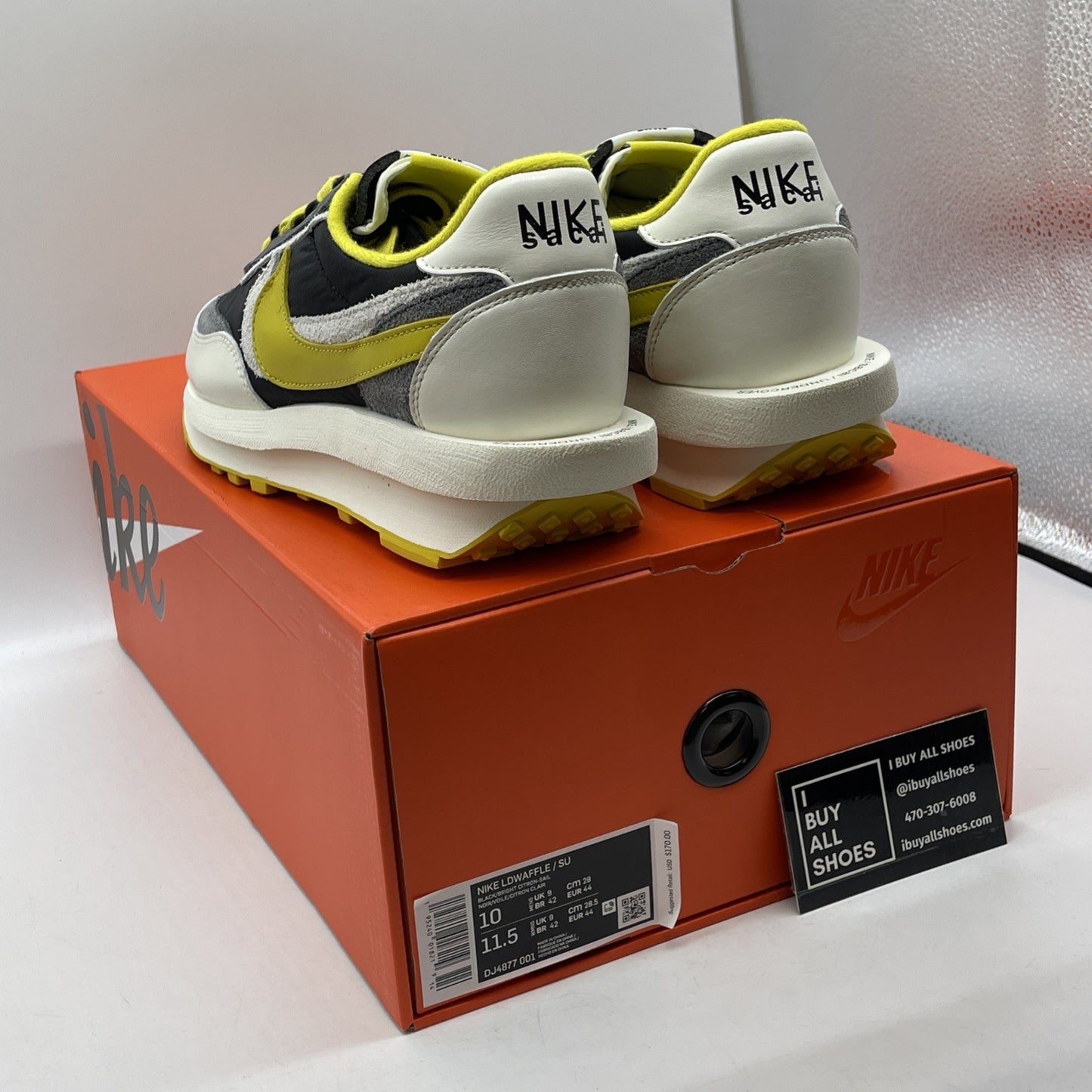 Size 10 - Nike sacai x Undercover x LDWaffle Bright Citron Suede (DJ4877-001)
